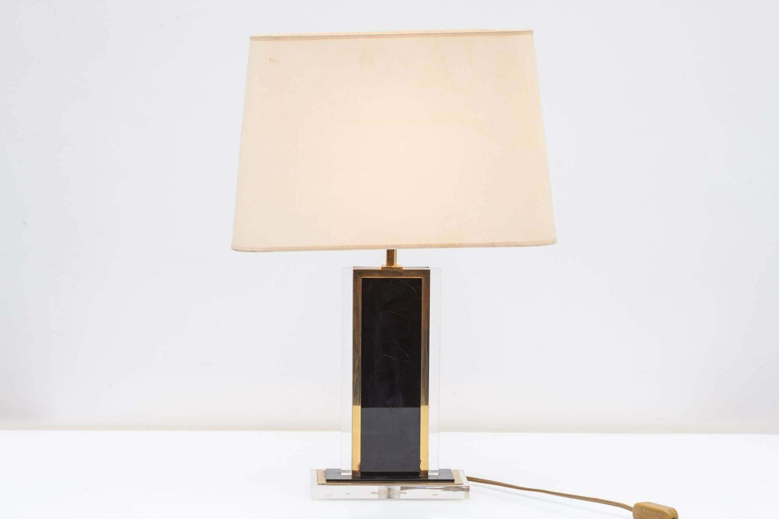 Set Of 1970s Black And Clear Lucite And Brass Table Lamps, France photo 1240.0