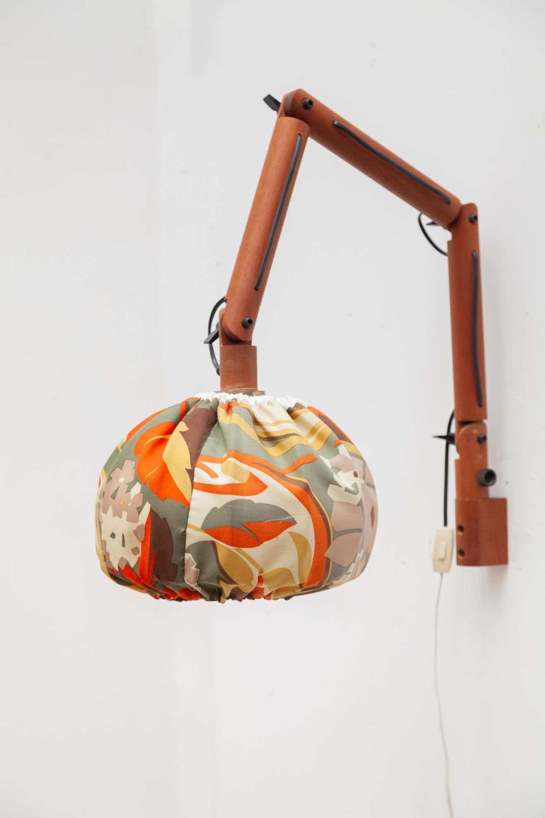 Swing Arm Teak Wall Lamp 1970s Designed By Uno & östen Kristiansson For Luxus photo for sale