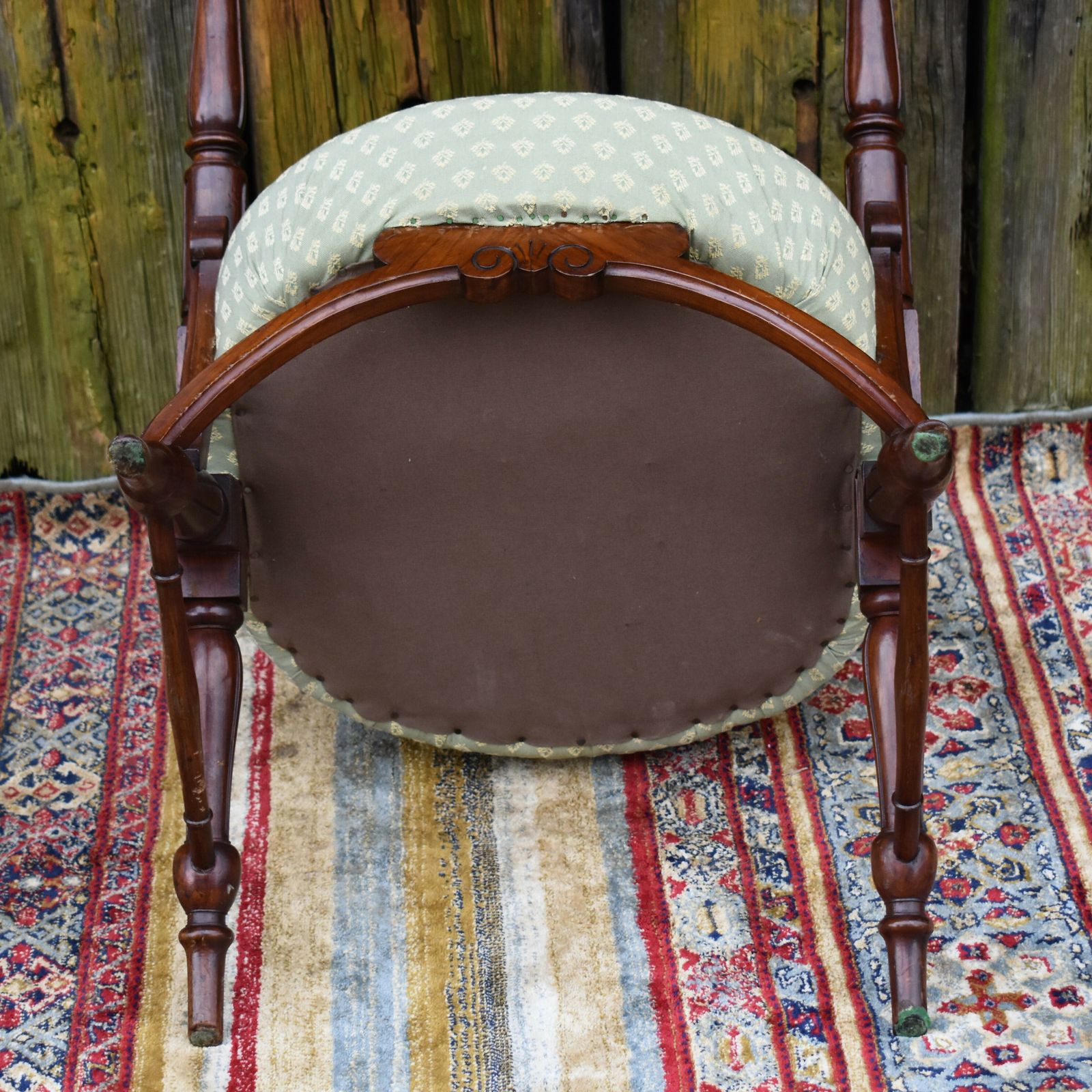 295.0 Antique Aesthetic Movement Colum Turned Mahogany Godwin Style Statement Chair photo