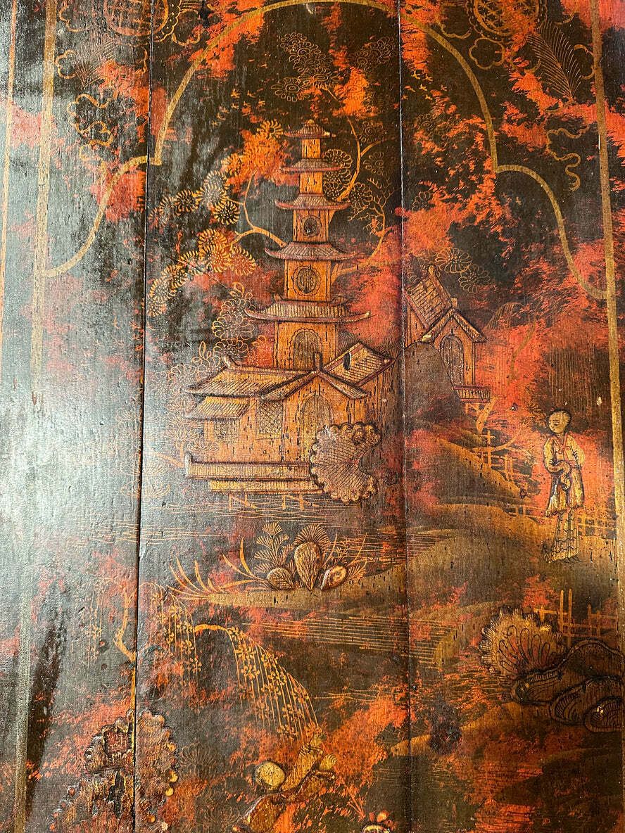 photo vinterior Early Antique George II Georgian Painted Chinoiserie Cupboard Circa 1760