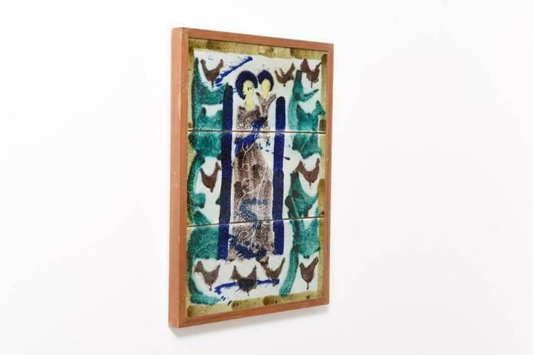 Tile Tableau With A Scene Of A Mother And Child Attributed By Vallauris, France photo furniture