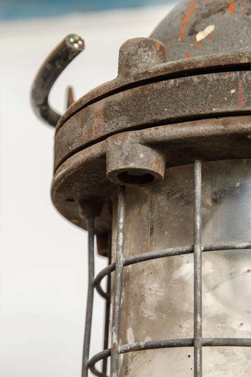 Industrial Factory Lamp Shade And Cast Iron Insert Clear Glass photo buy