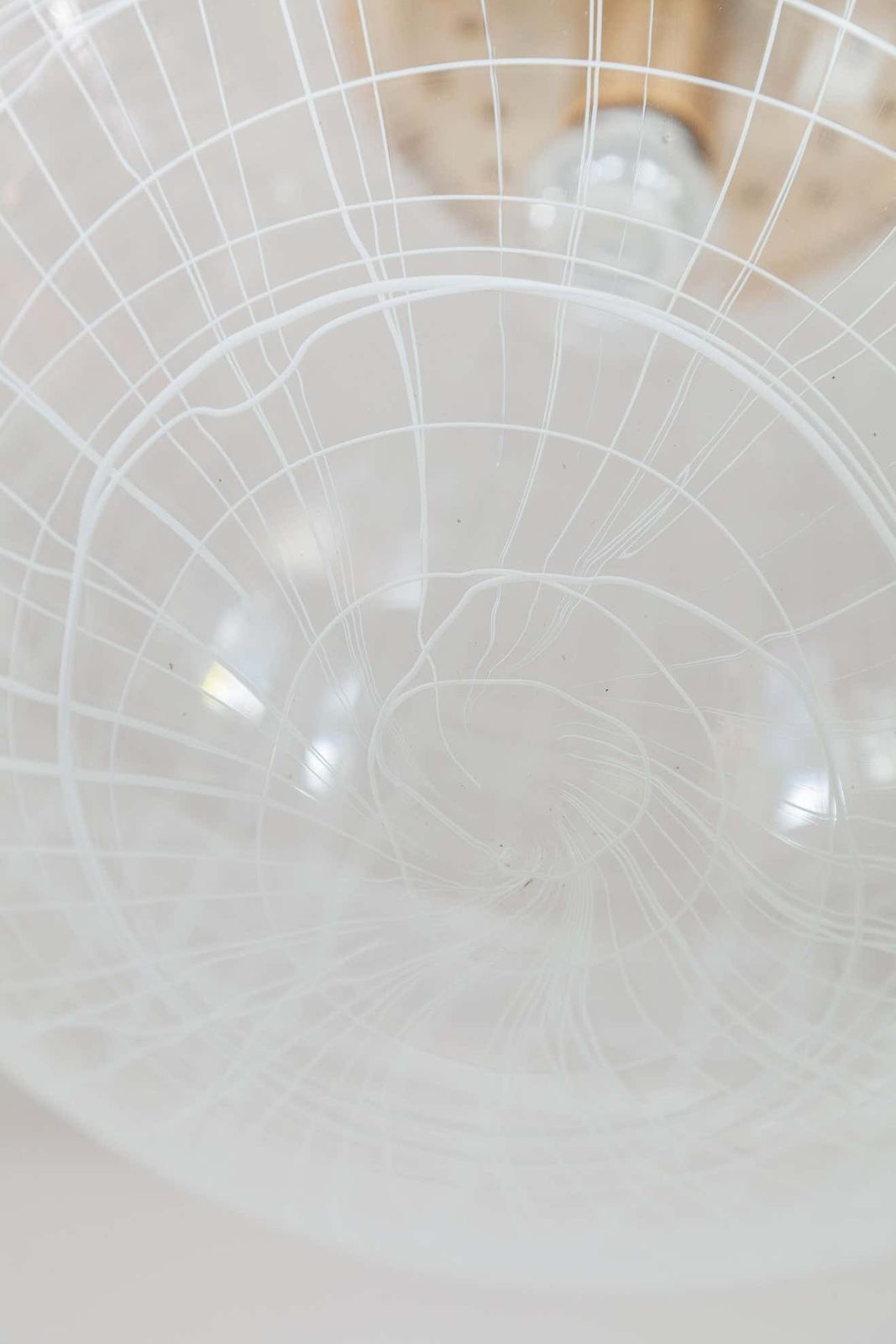 La Murrina Clear Bowl Glass With Spaghetti Swirl Pendant Lamp, Italy, 1970s photo vinterior