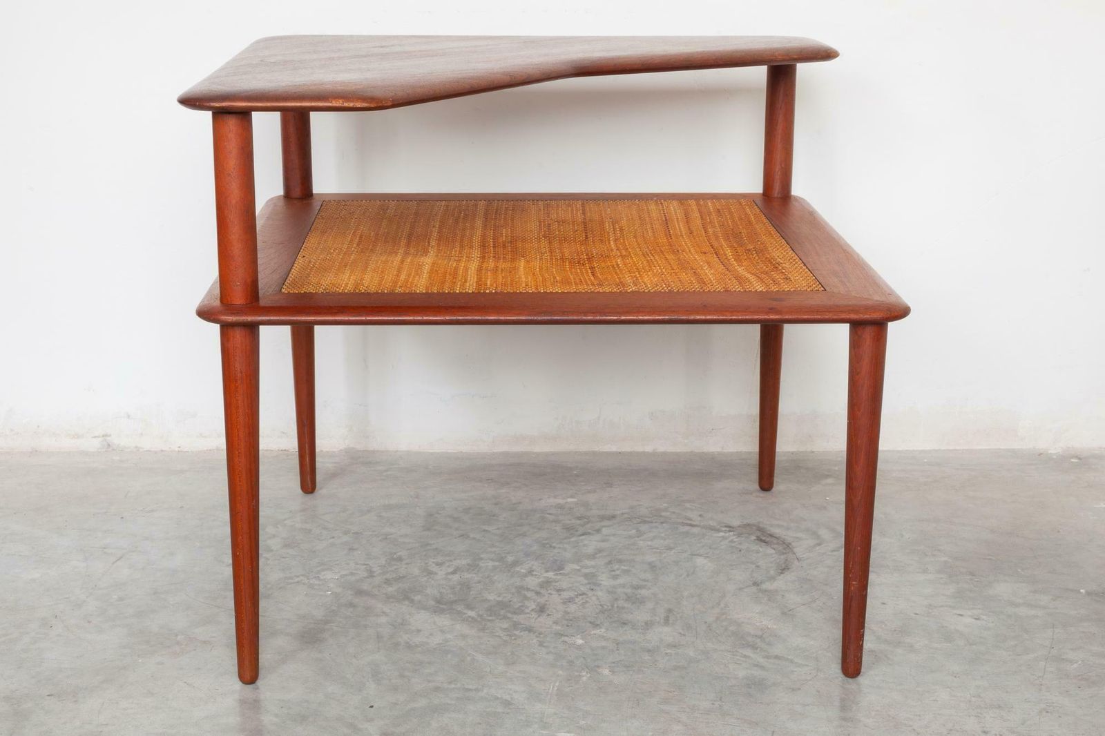 Coffee Corner Table In Teak And Cane By Peter Hvidt, Denmark, 1955 photo Furniture