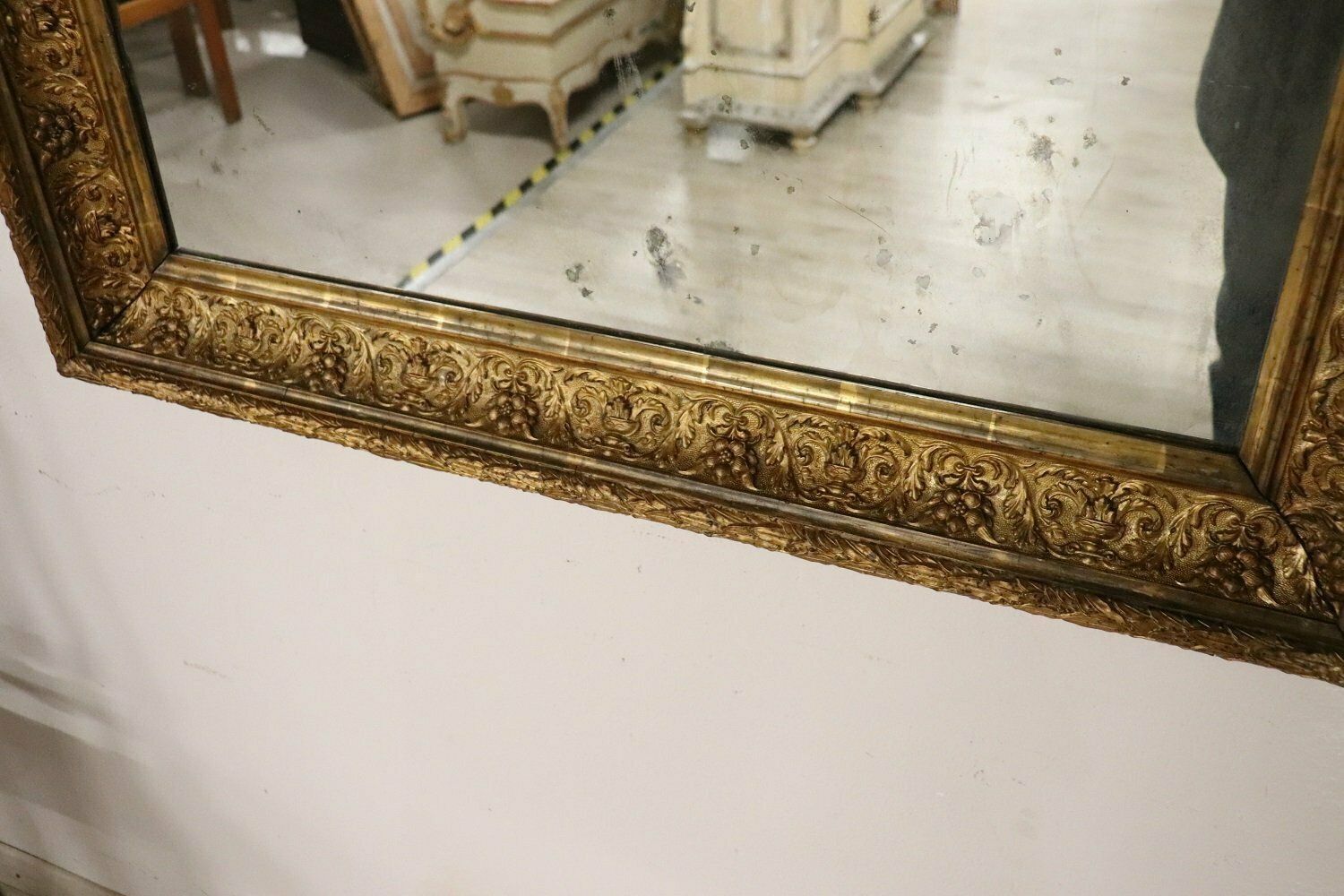Early 20th Century Art Nouveau Gilt Wood Wall Mirror photo buy