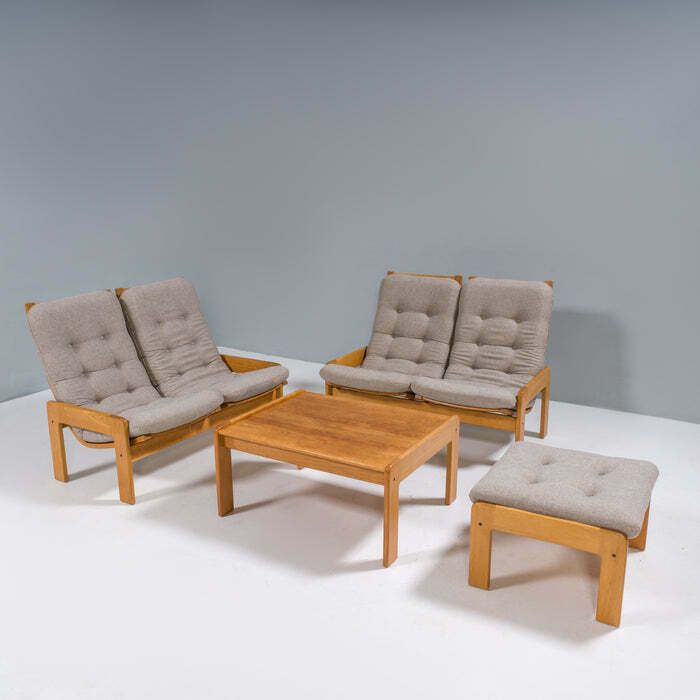 Yngve Ekström For Swedese Set Of Two Sofas And Footstool Set, 1960s photo for sale