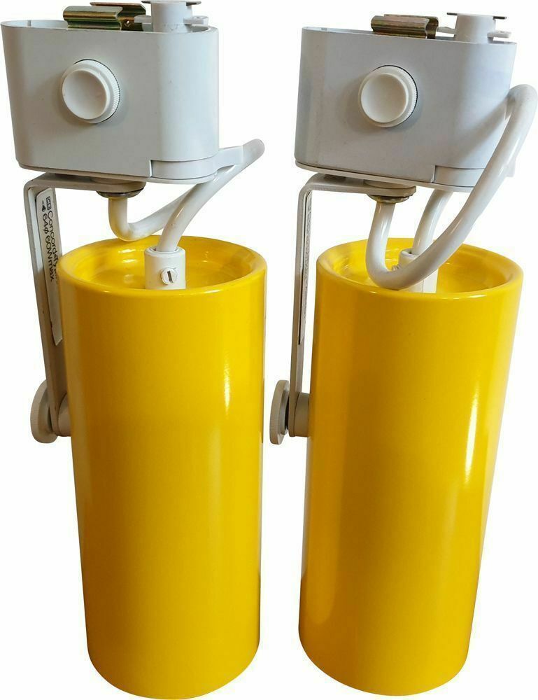 Pair Of Yellow Concord Ceiling Track Spotlights 1970s photo furniture