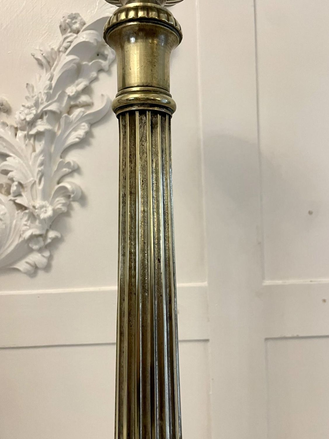 Large Pair Of Antique 19th Century Quality Brass Candlesticks photo for sale