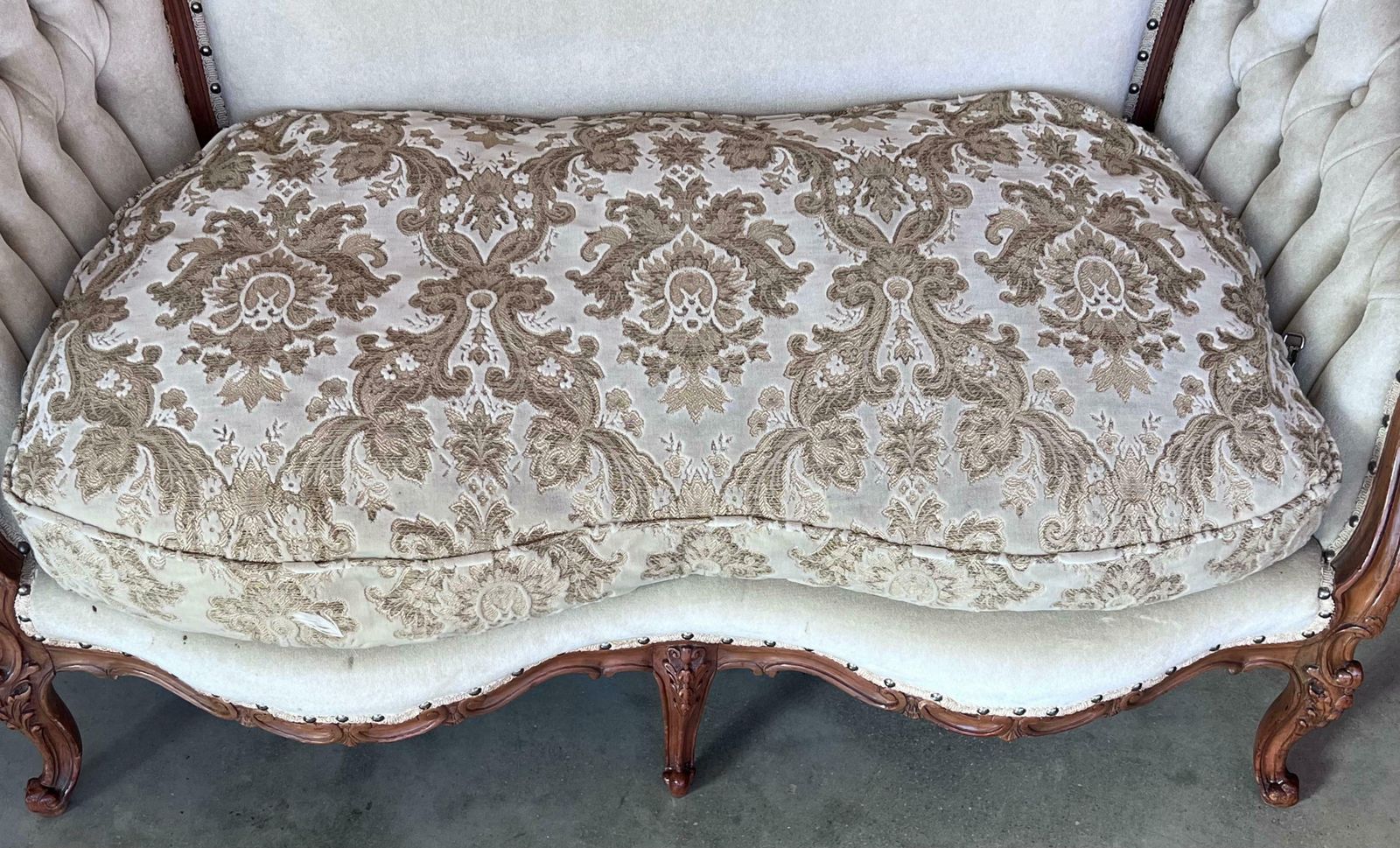 Pair Of Victorian Carved Walnut Button Back Sofa Circa 1890 photo vinterior
