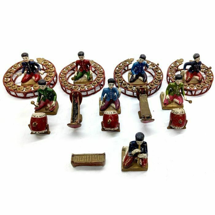 Petits Bronzes Orchestre Vietnamiens Polychromes Vers 1950 photo furniture