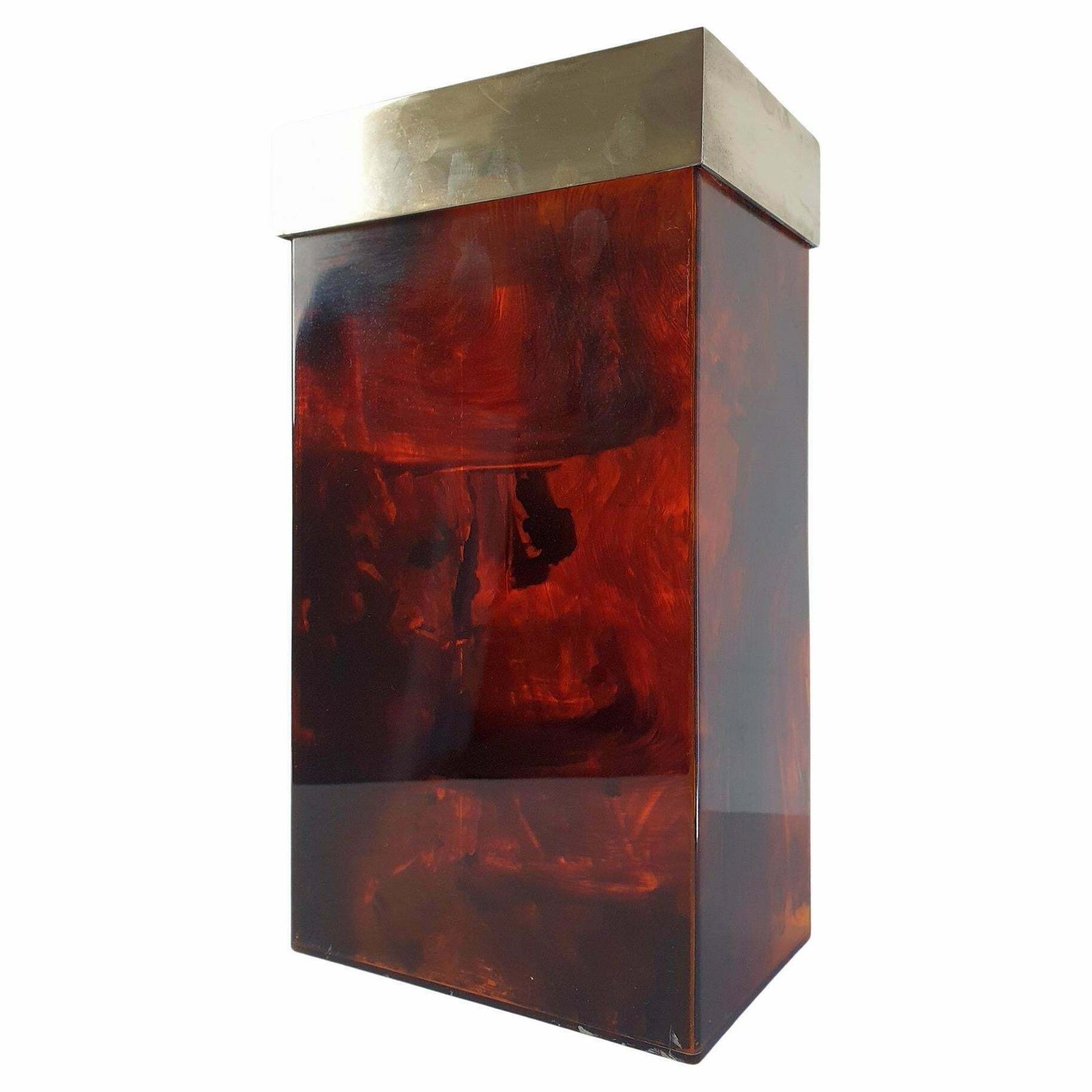 Italian Vase In Tortoise Lucite 1970s