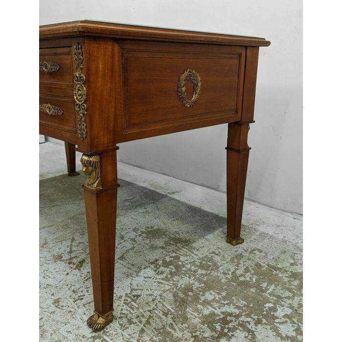 Empire Style Flat Desk Back From Egypt Mahogany And Bronze photo vintage