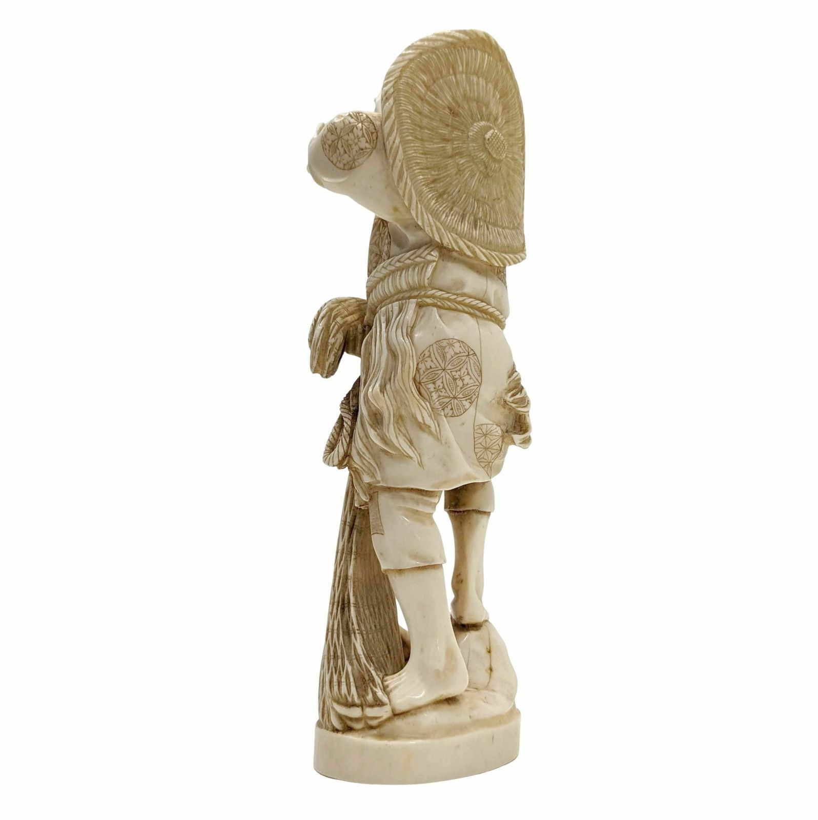 Okimomo In Ivory From The 19th Century, The Fisherman With A Net photo Home Decor