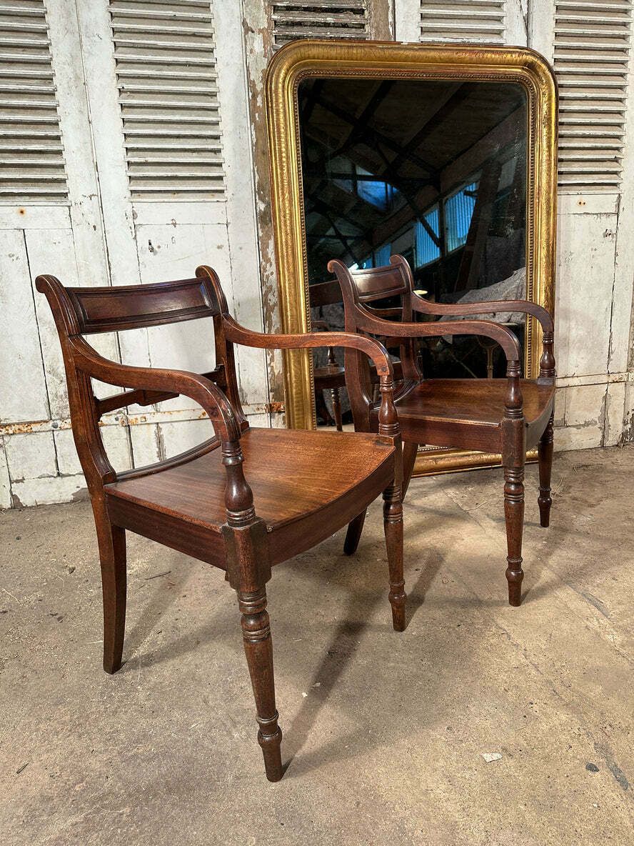 Antique Regency Cuban Mahogany Elbow Chairs Circa 1830 Price Per Chair photo vinterior