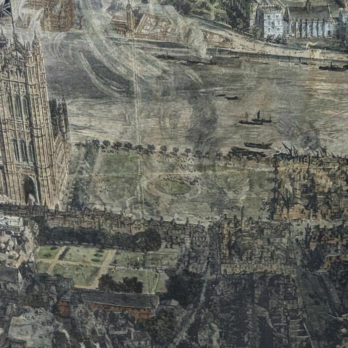 Bird's Eye View Of Westminster Engraving By Wl Wyllie And W Brewer photo for sale