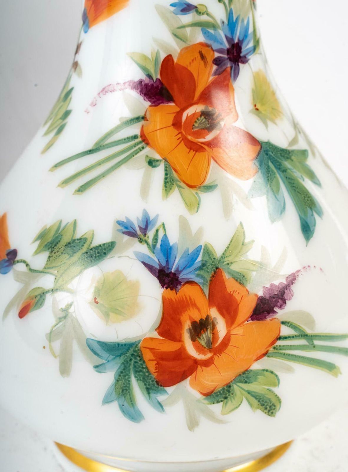 Pair Of Baccarat Opaline Vases 19th Century photo buy