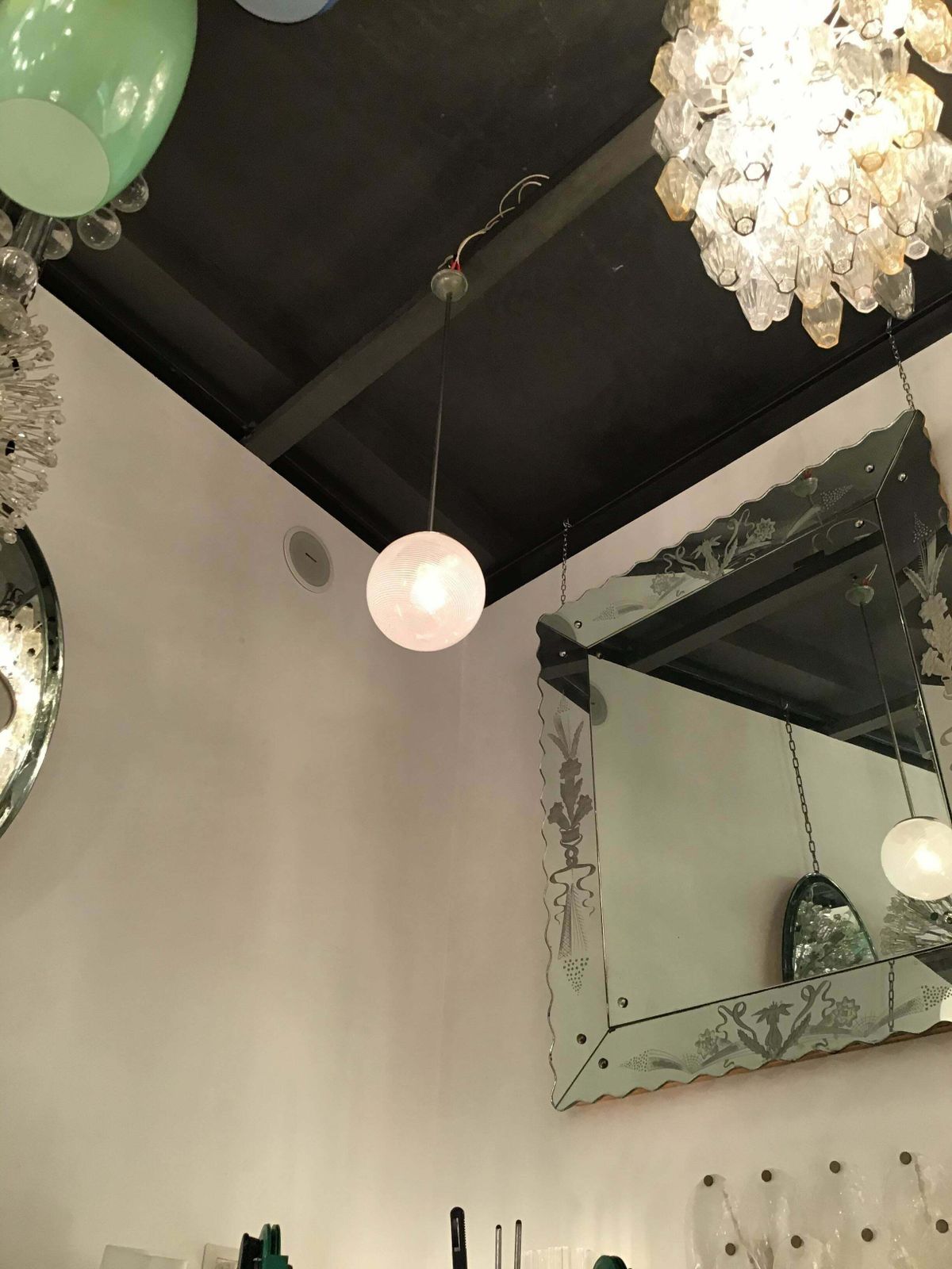 Lighting Venini Chandelier Filigrana Murano Glass 1930 Italy photo