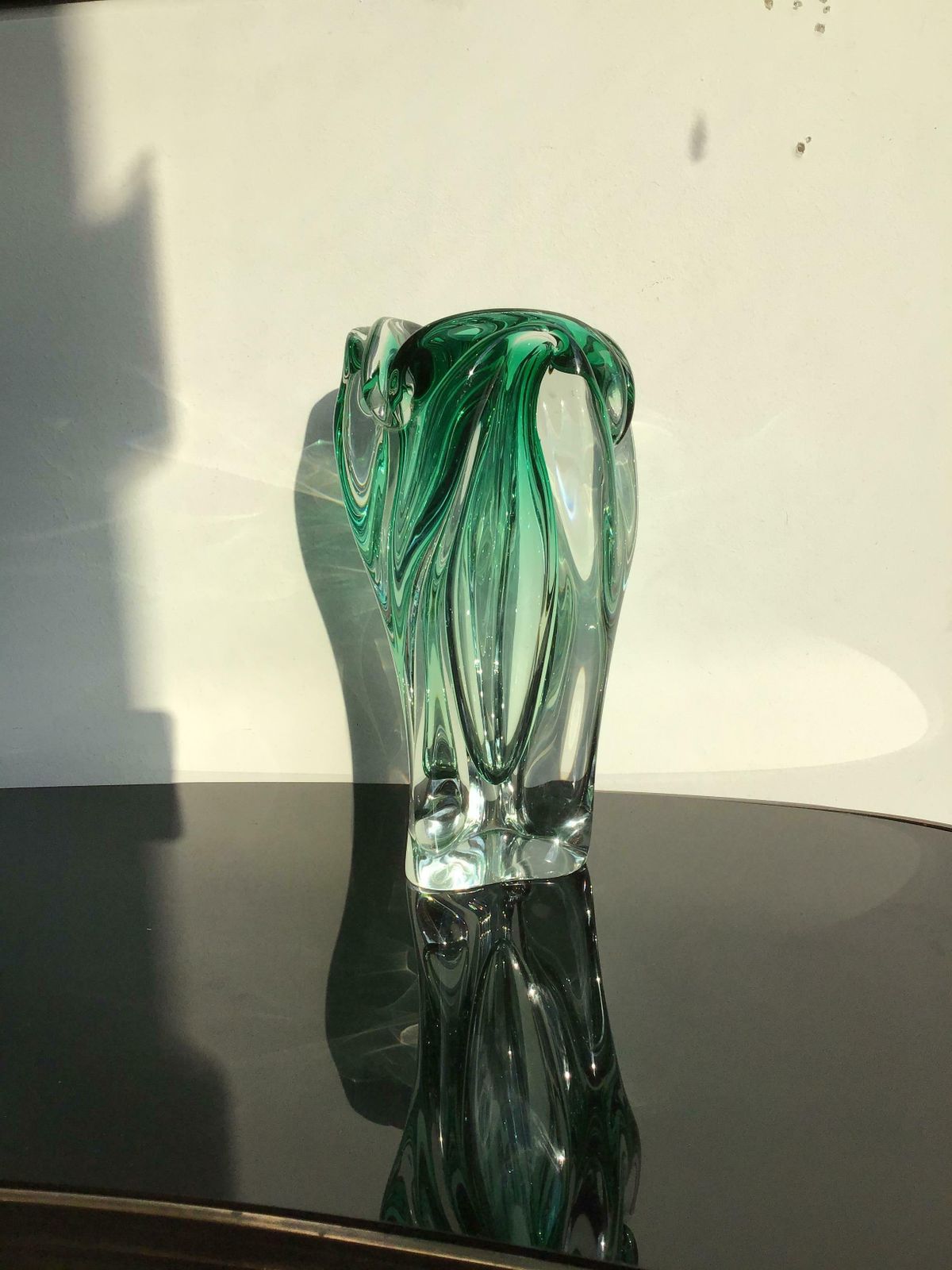 photo furniture Seguso Vase Green Murano Glass 1950 Italy