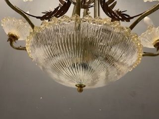 photo for sale Venetian Murano Glass Tole Chandelier