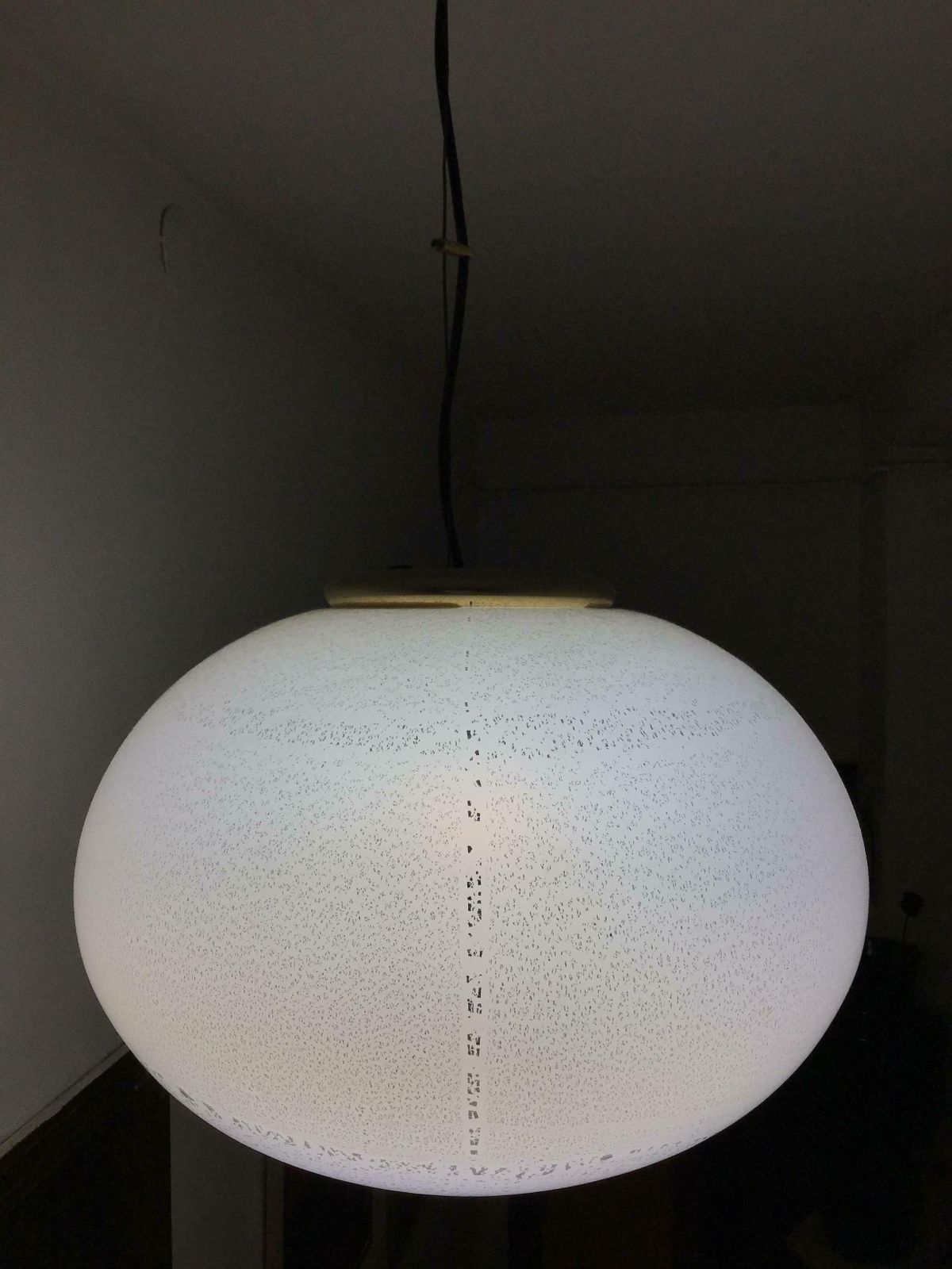 photo vinterior Venini Chandelier 1960 Murano Glass Brass Italia