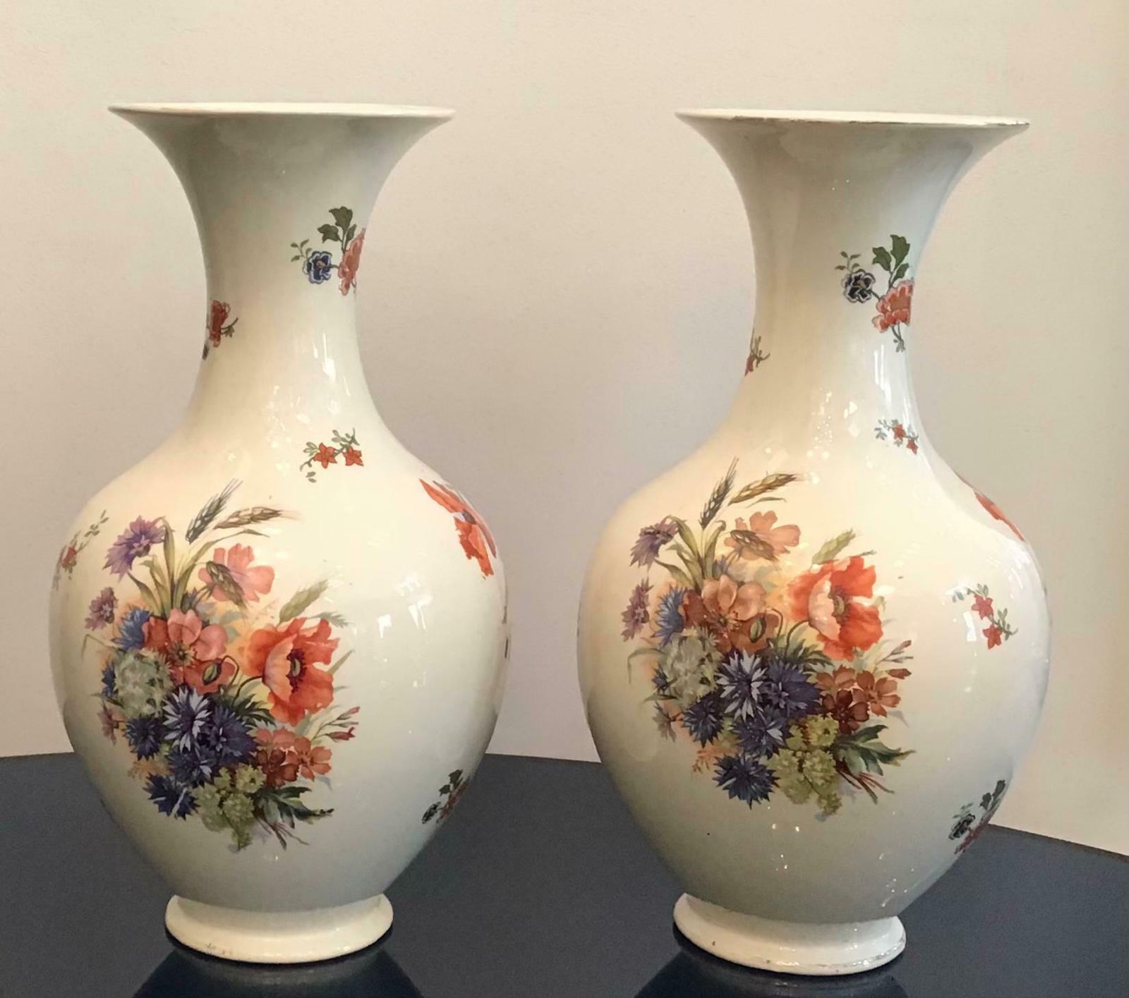 Laveno Couple Vases Ceramic 1930 Italy photo vintage