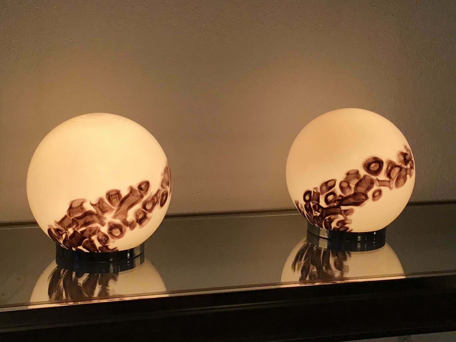 photo furniture Vistosi Couple Table Lamp Murano Glass Metal 1960 Italy