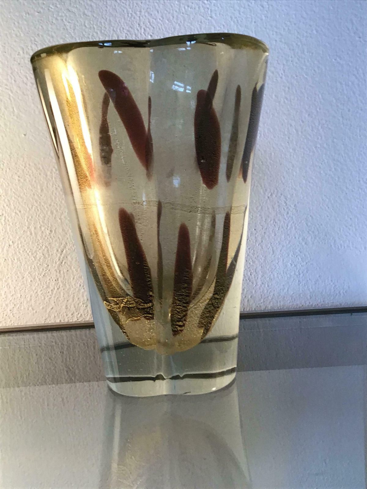 Seguso Vase Murano Glass 1950 Italy photo vintage