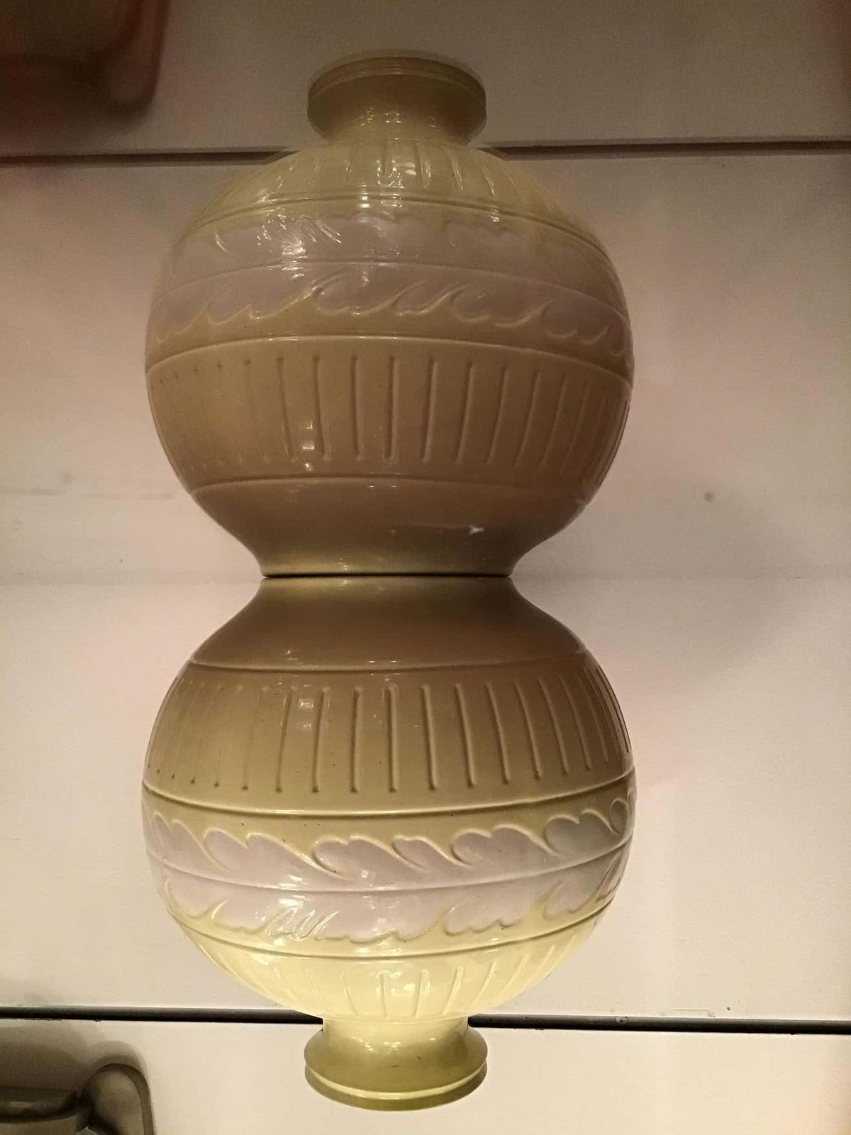 Richard Ginori Giovanni Gariboldi Vase Yellow White Ceramic, 1945, Italy photo buy