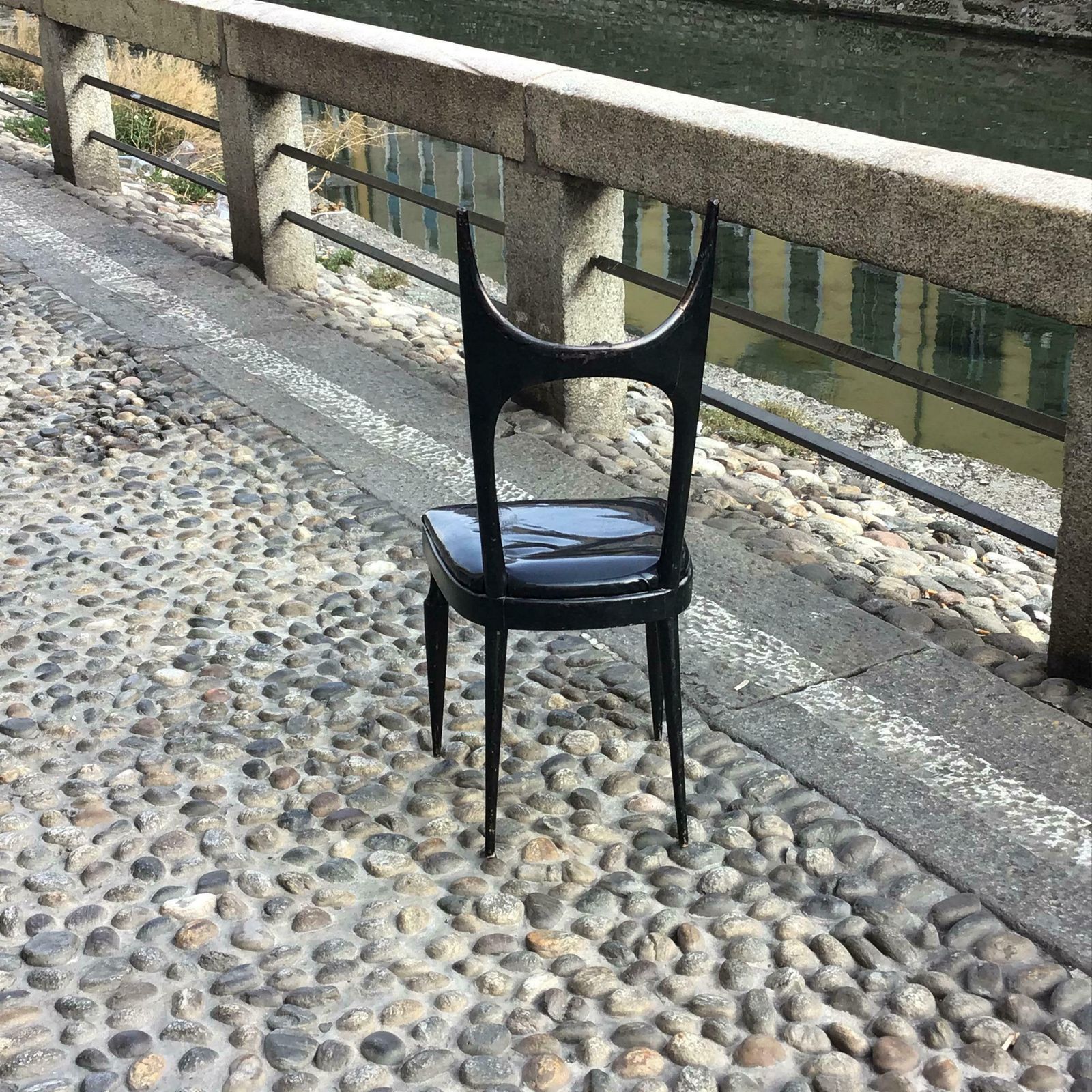 Paolo Buffa Chair Wood Padded Seat 1940 Italy photo Furniture