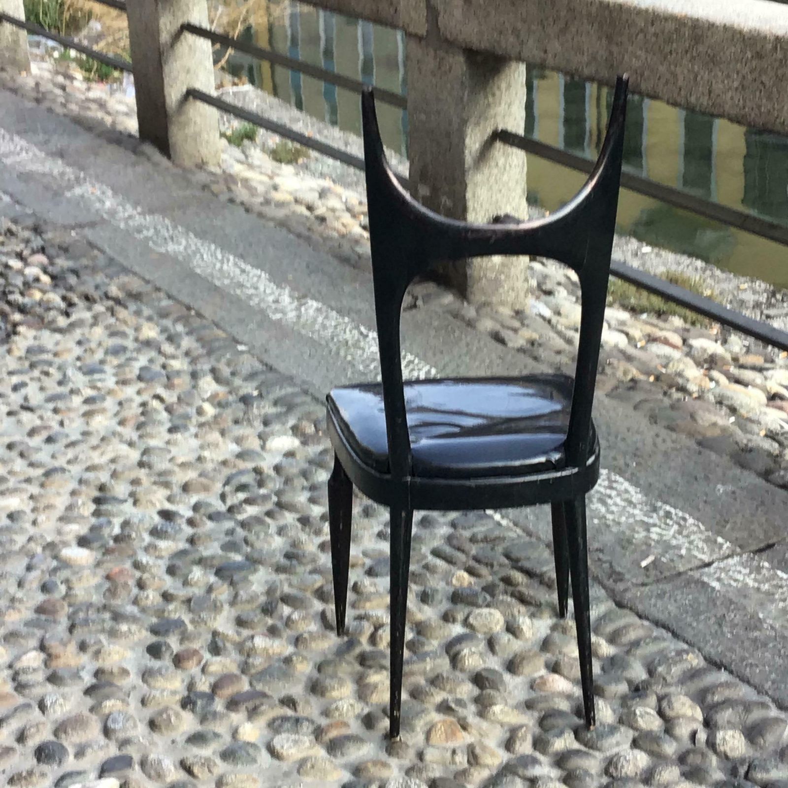 Paolo Buffa Chair Wood Padded Seat 1940 Italy photo 1359.0