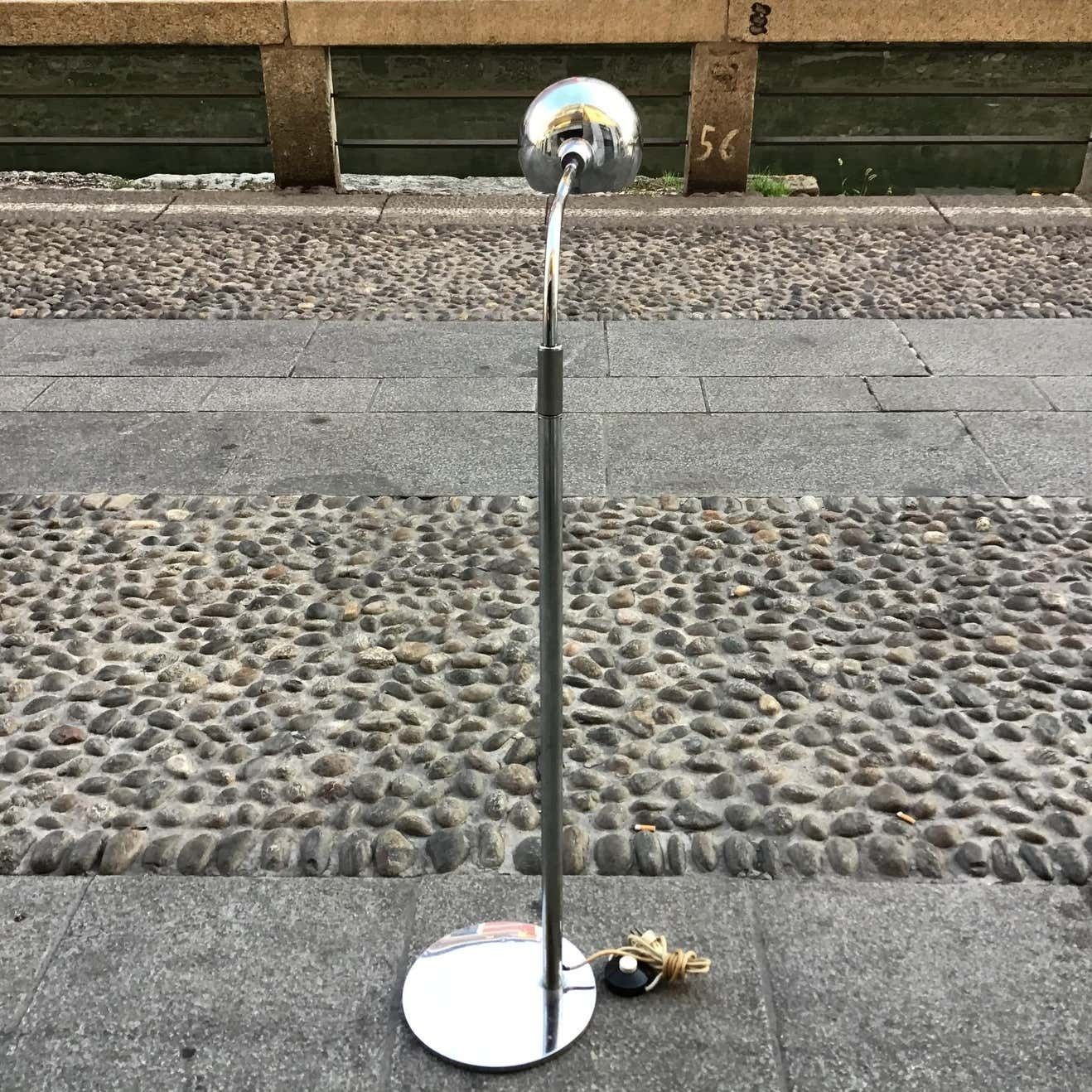 photo for sale Sergio Asti Candle Floor Lamp 1960 Metal Chrom Italy
