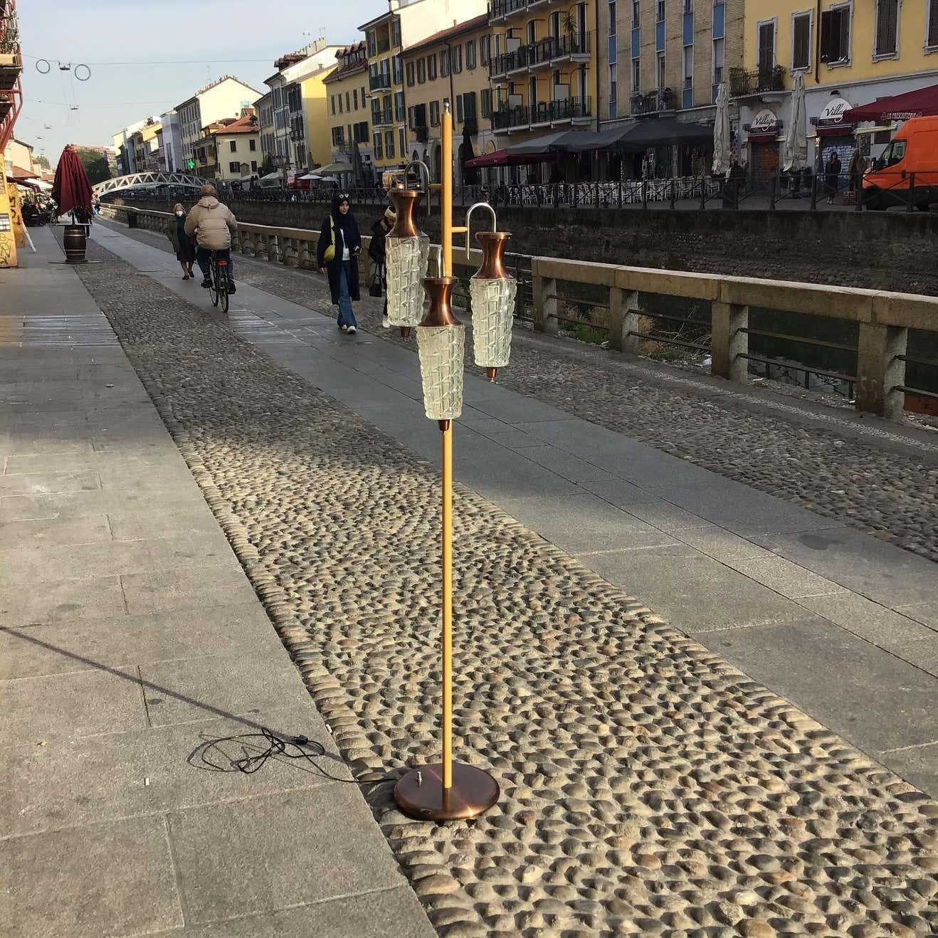 Lighting Sciolari Floor Lamp Metal Crome Glass Metal 1955 Italy photo