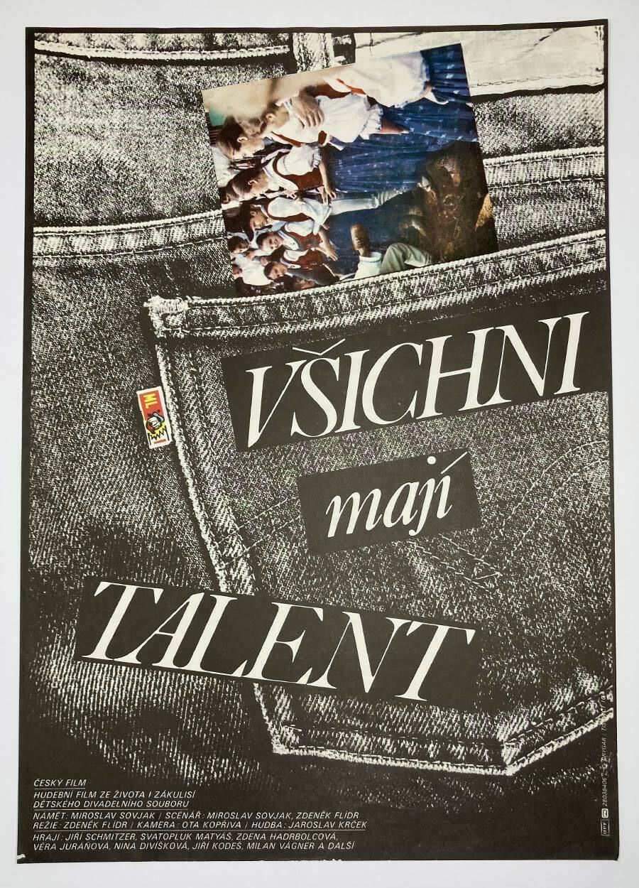 Original Film Poster, They All Have Talent, Milan Grygar, 1984, Genuine Czech Vintage Print