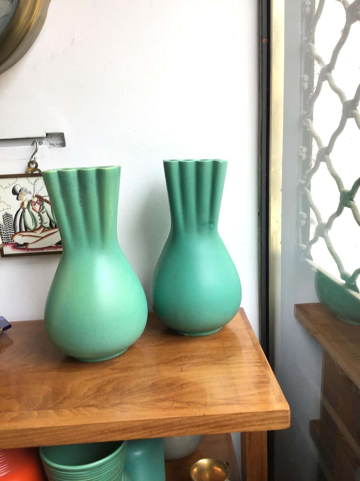 Richard Ginori Giovanni Gariboldi Green Vase Ceramic, 1950, Italy photo for sale