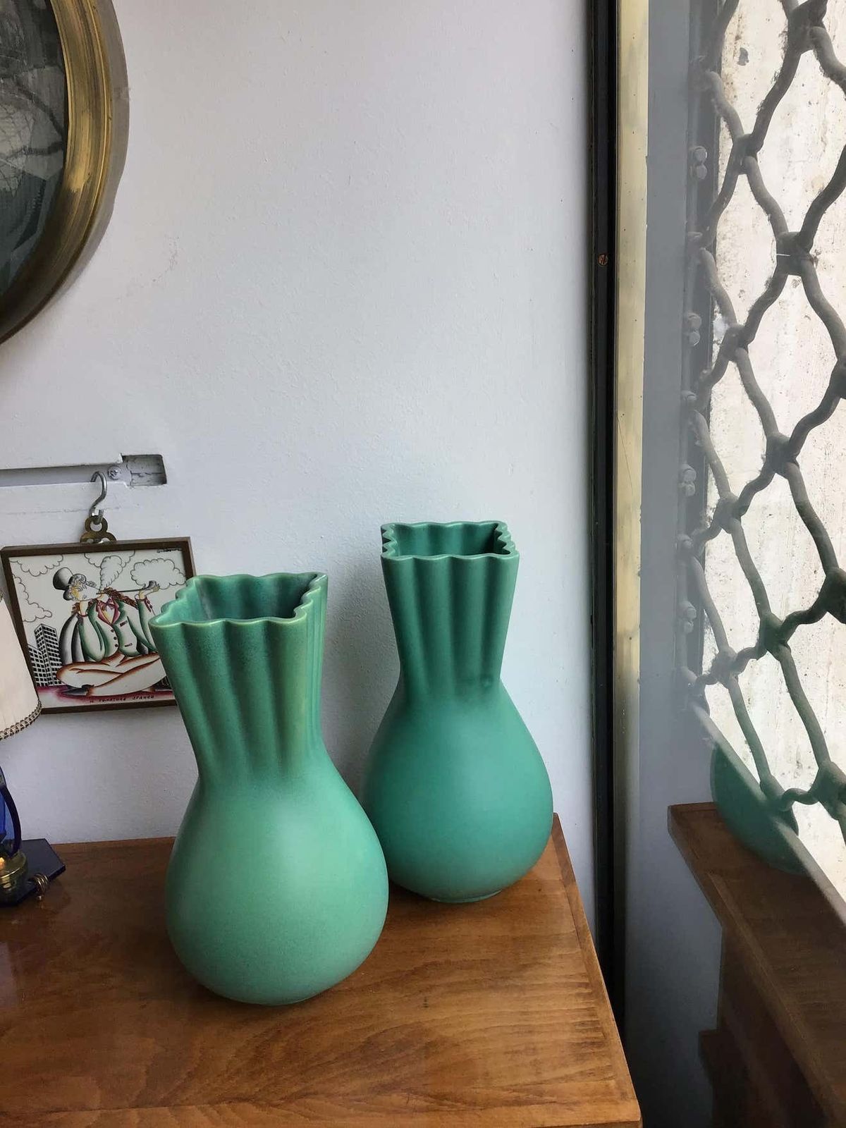 photo furniture Richard Ginori Giovanni Gariboldi Green Vase Ceramic, 1950, Italy