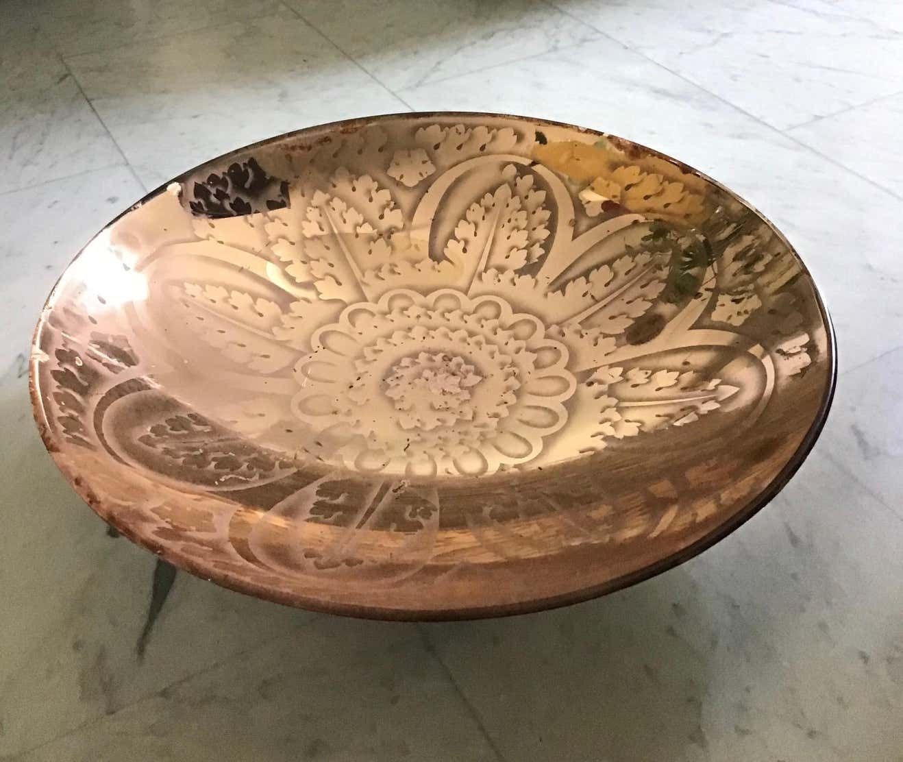 Fontana Arte Pietro Chiesa Centrotavola Glass Wood Signed “Fx” 1938 Italy photo furniture