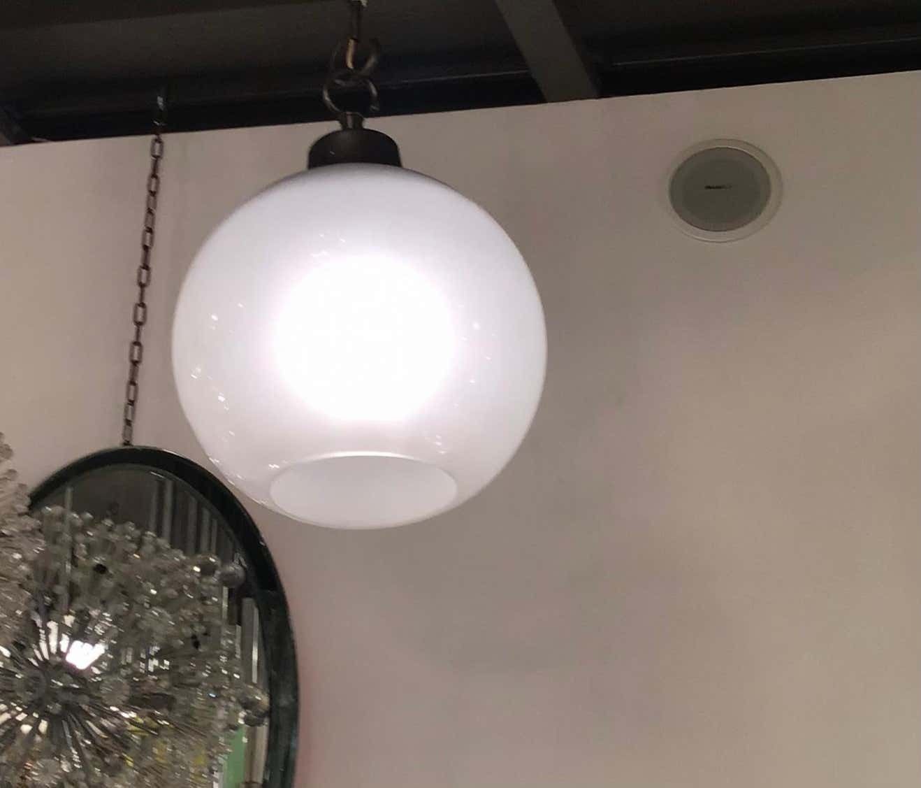Luigi Caccia Dominioni “Ls10” Azucena Chandelier Glass Patinated Aluminium 1960 photo vinterior