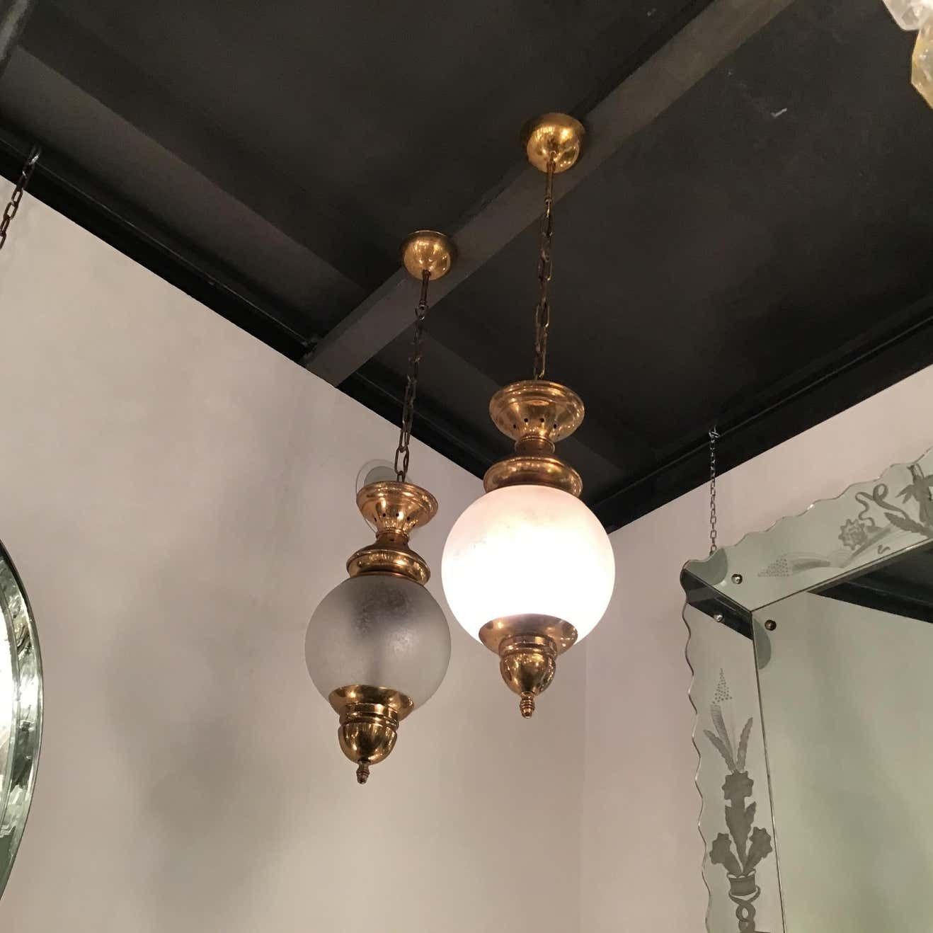 Azucena “Luigi Caccia Dominioni “Ls1 Chandeliers Brass Glass 1950 Italy photo vintage