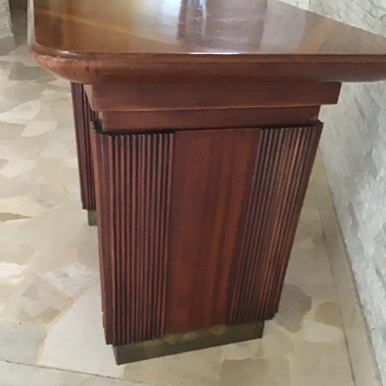 Furniture Osvaldo Borsani Coffee Table Brass Wood 1950 Italy photo