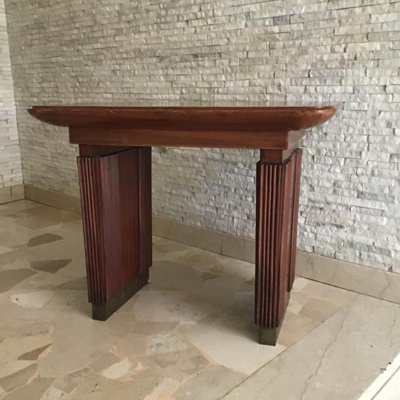 2536.0 Osvaldo Borsani Coffee Table Brass Wood 1950 Italy photo
