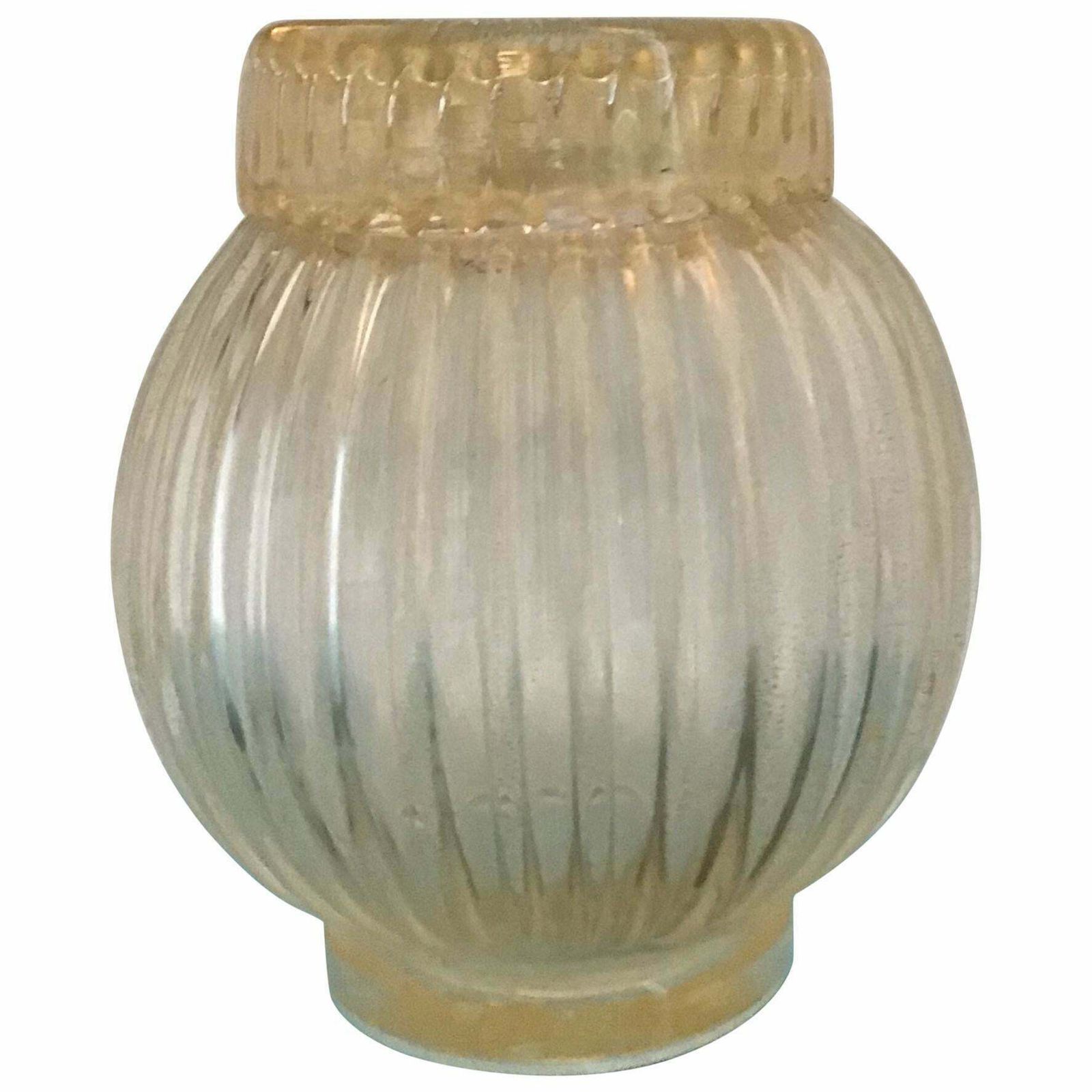 Seguso Vase Murano Glass With Gold Leaf 1955 Italy