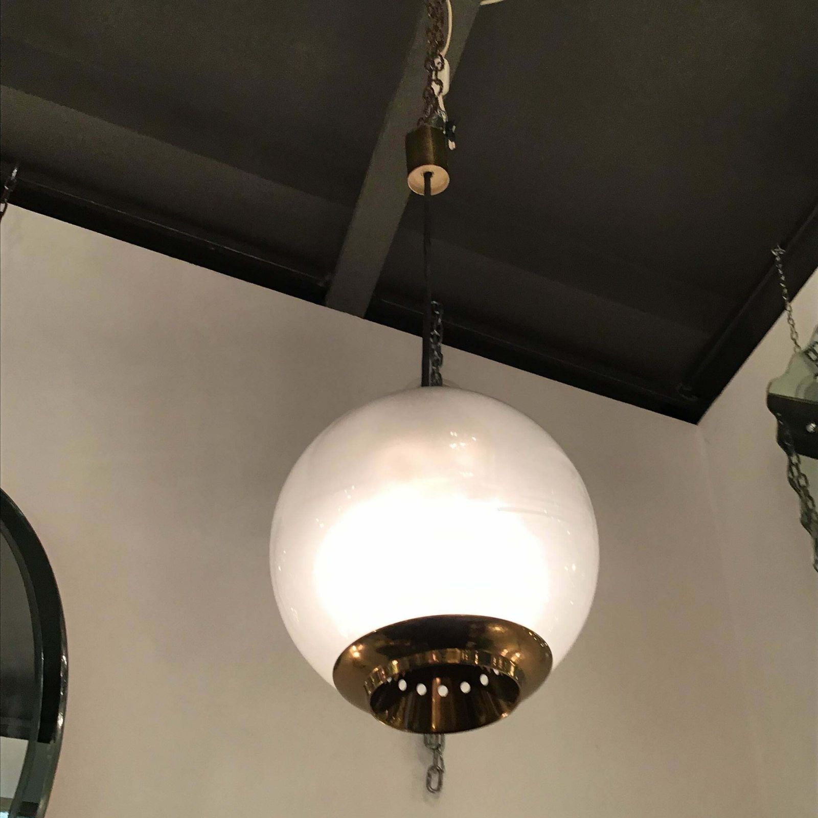 Lighting Azucena Luigi Caccia Dominioni Couple Chandelier Brass Glass 1950 Italy photo