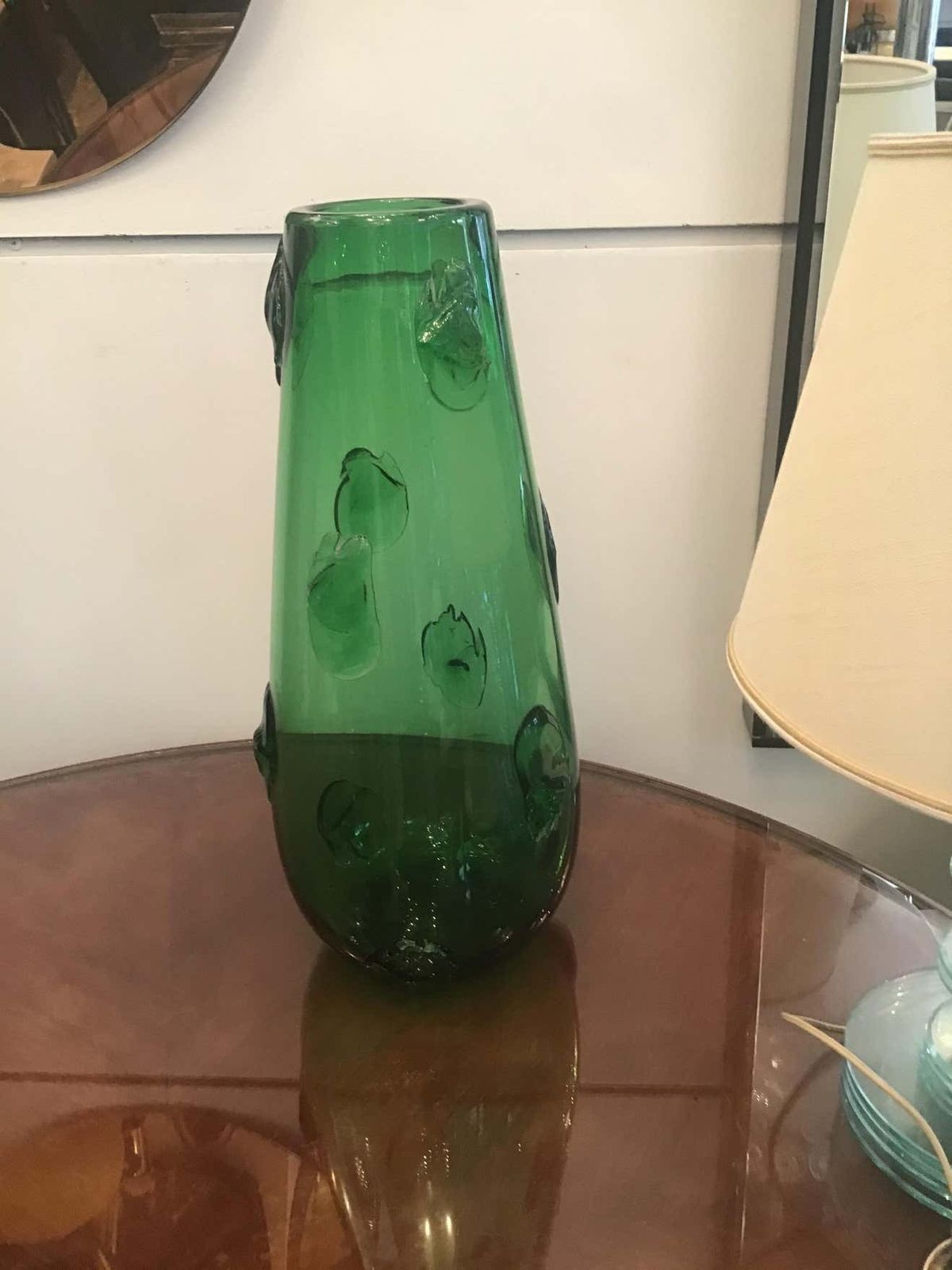 Empoli Vase Green Murano Glass 1950 Italy photo 3170.0