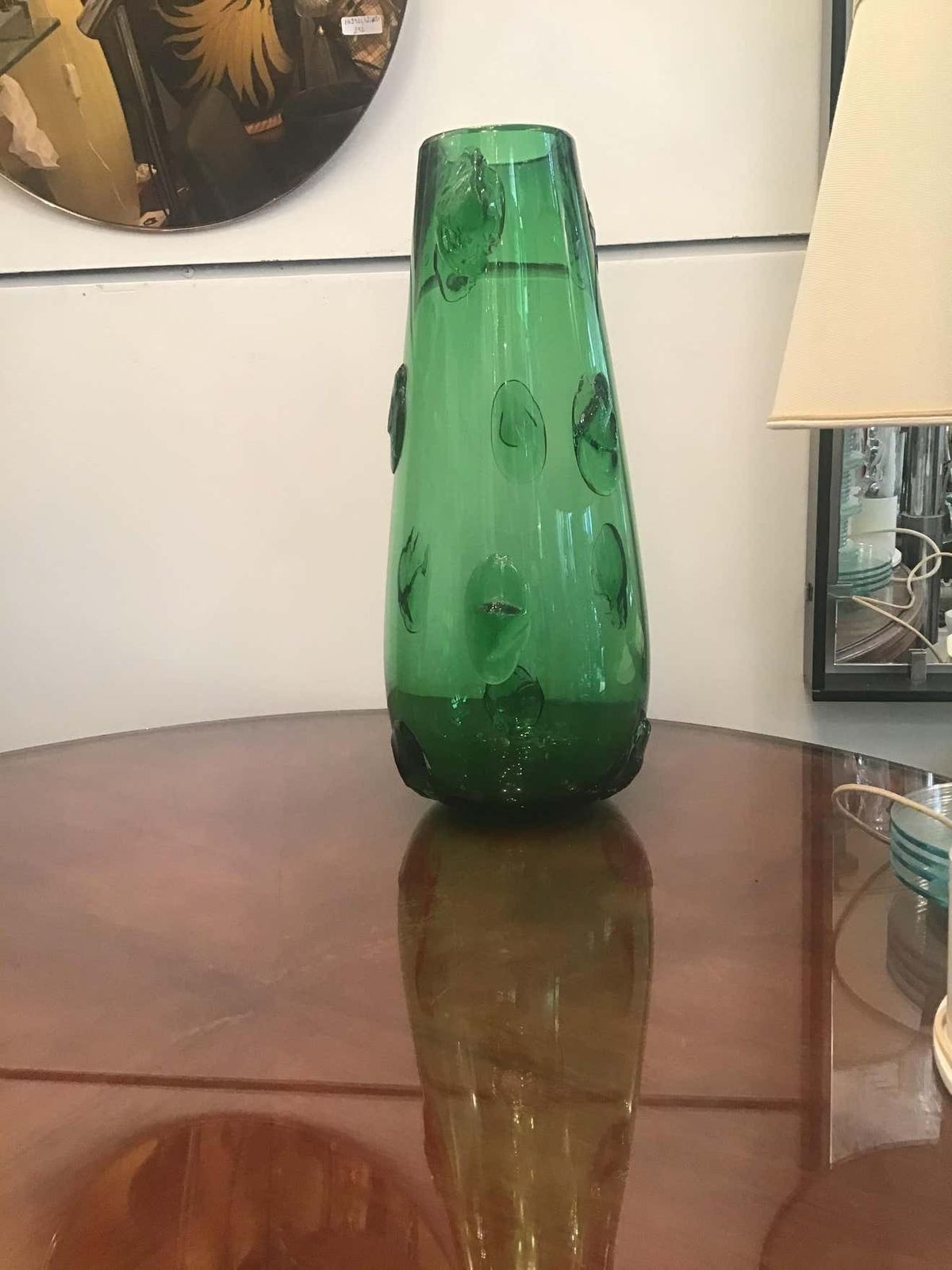 Empoli Vase Green Murano Glass 1950 Italy photo vinterior