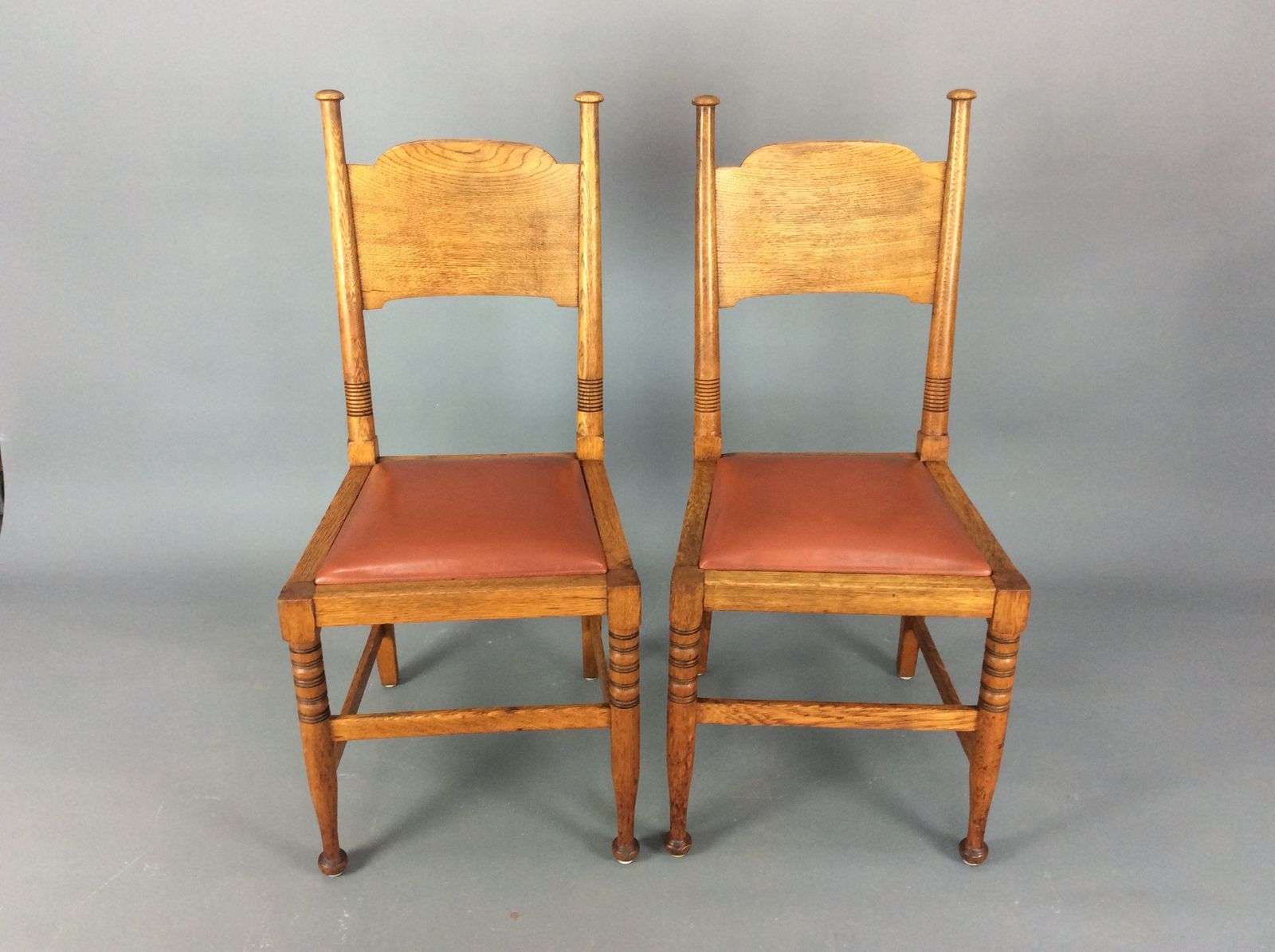 Pair Of Arts & Crafts William Birch Side/Hall Chairs C1900