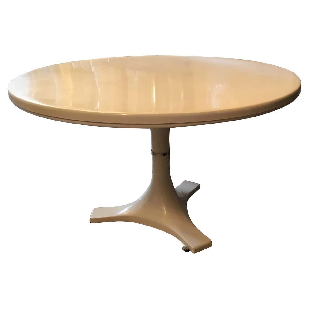 Ignazio Gardella And Anna Castelli Raund Table Metal Crome Plastic, 1966, Italy