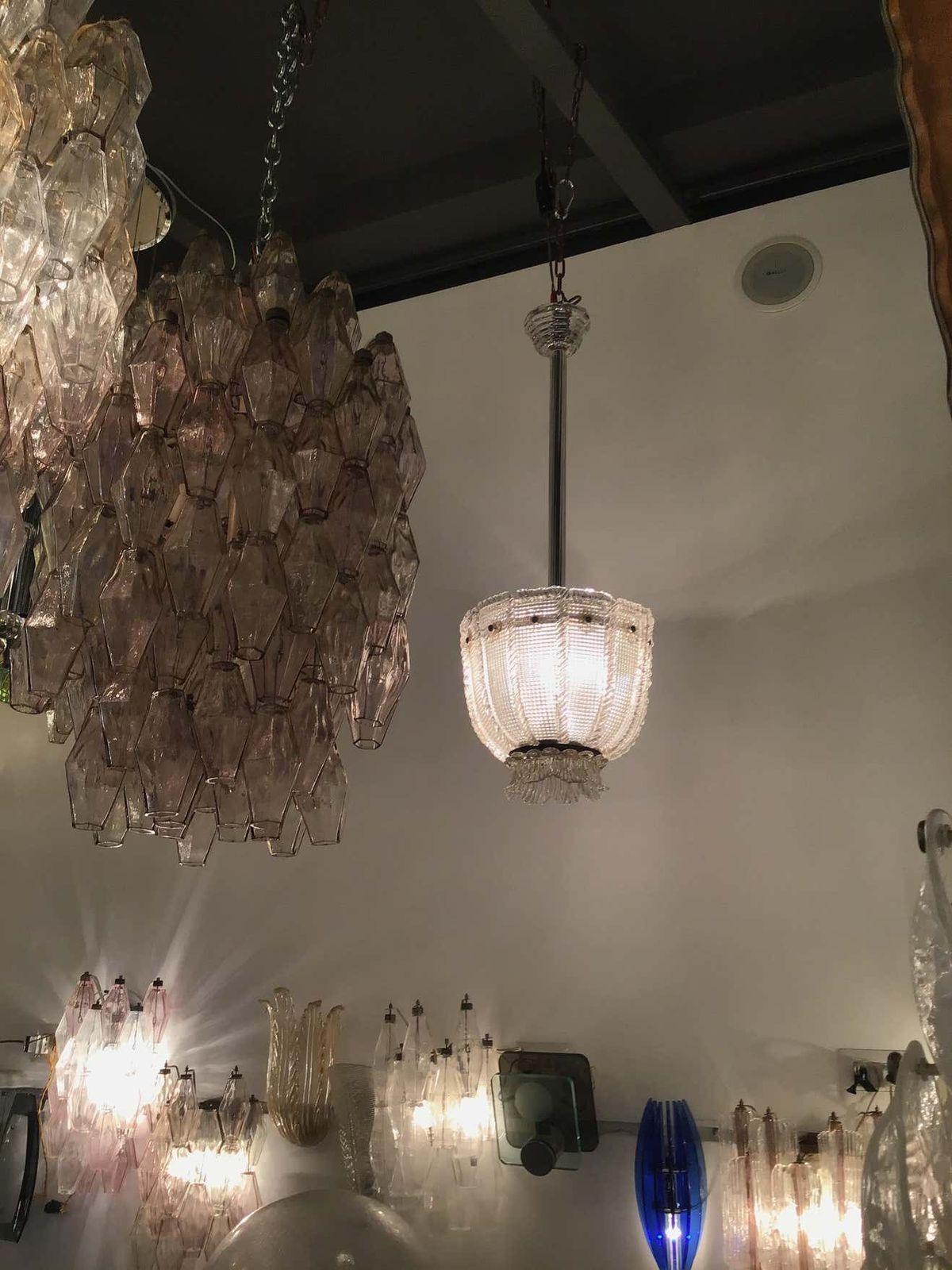 Venini Chandelier 1940 Murano Glass Iron Brass, Italy photo Lighting