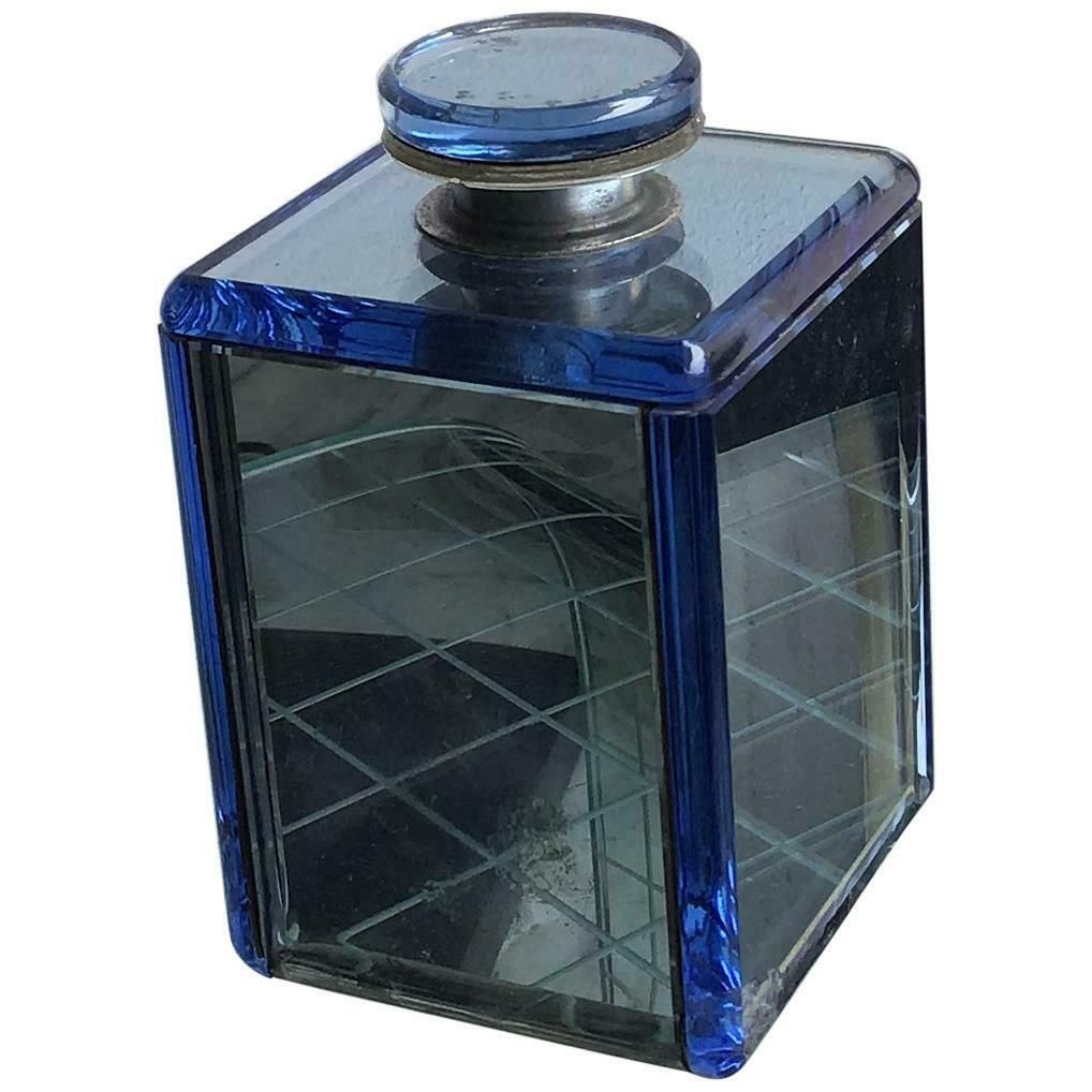 Fontana Arte Bottle Blu Glass Wood 1940 Italy