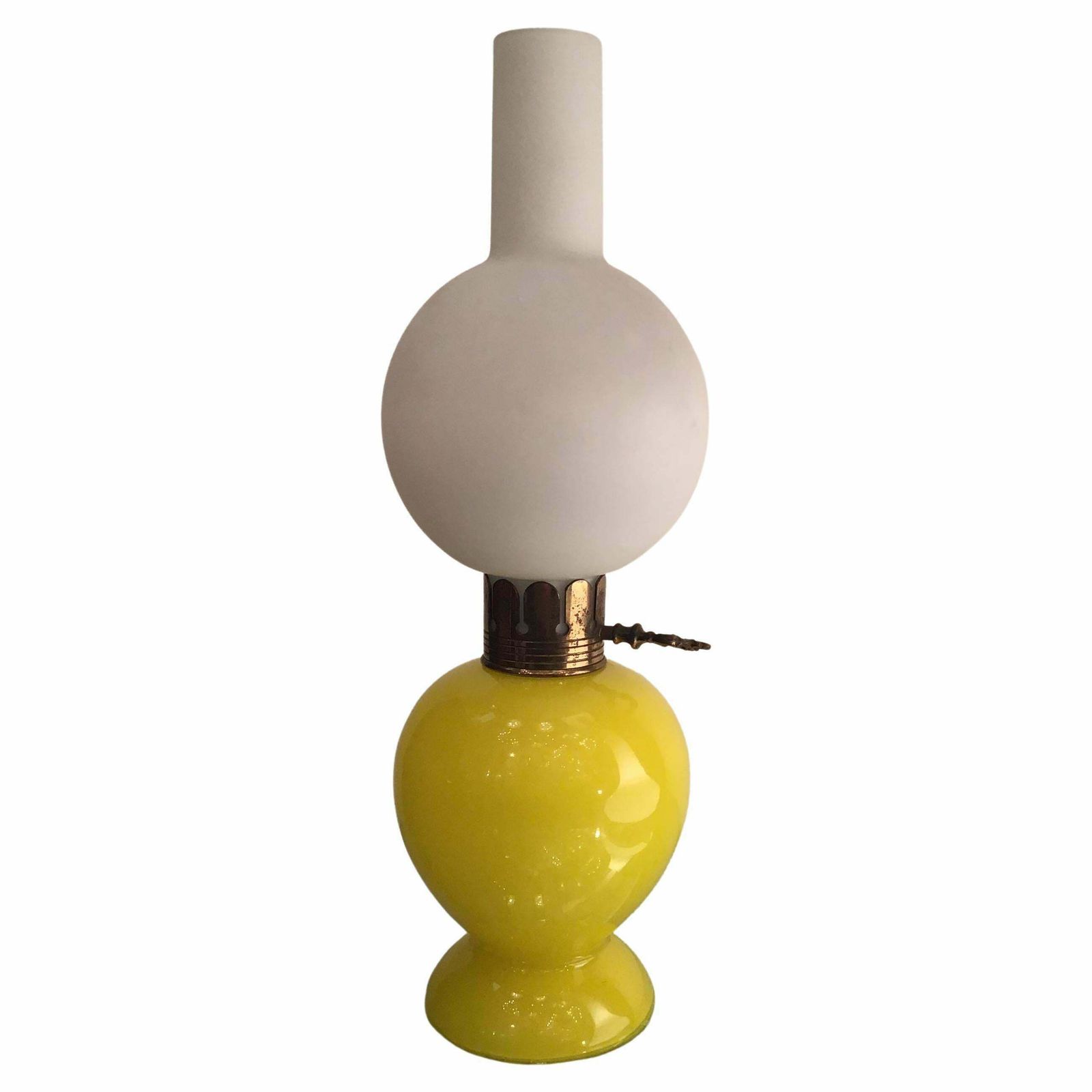 Seguso Table Lamp Brass Glass Opaline Glass 1955 Italy