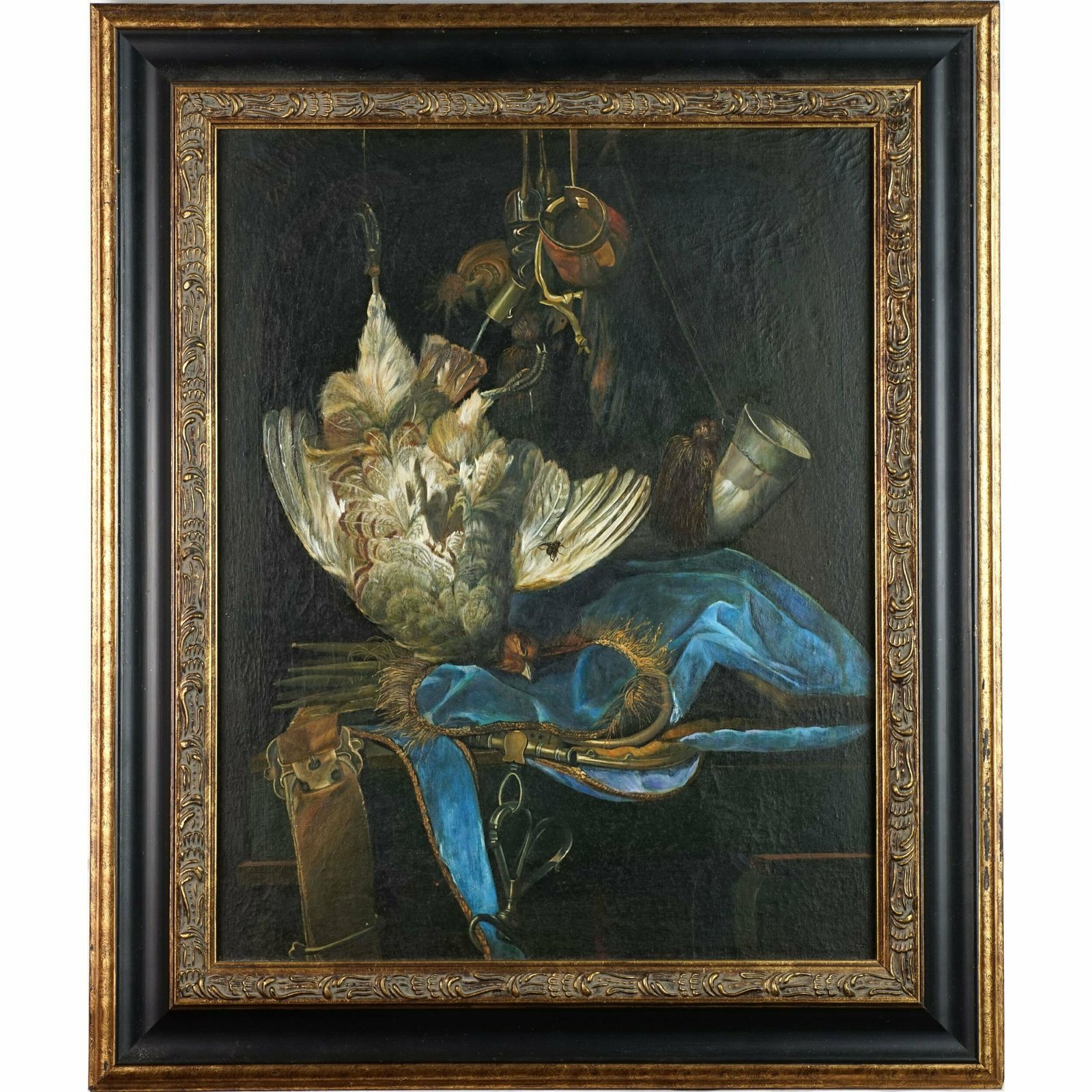 After Willem Van Aelst Still Life With Hunting Equipment And Dead Birds Oil On Canvas